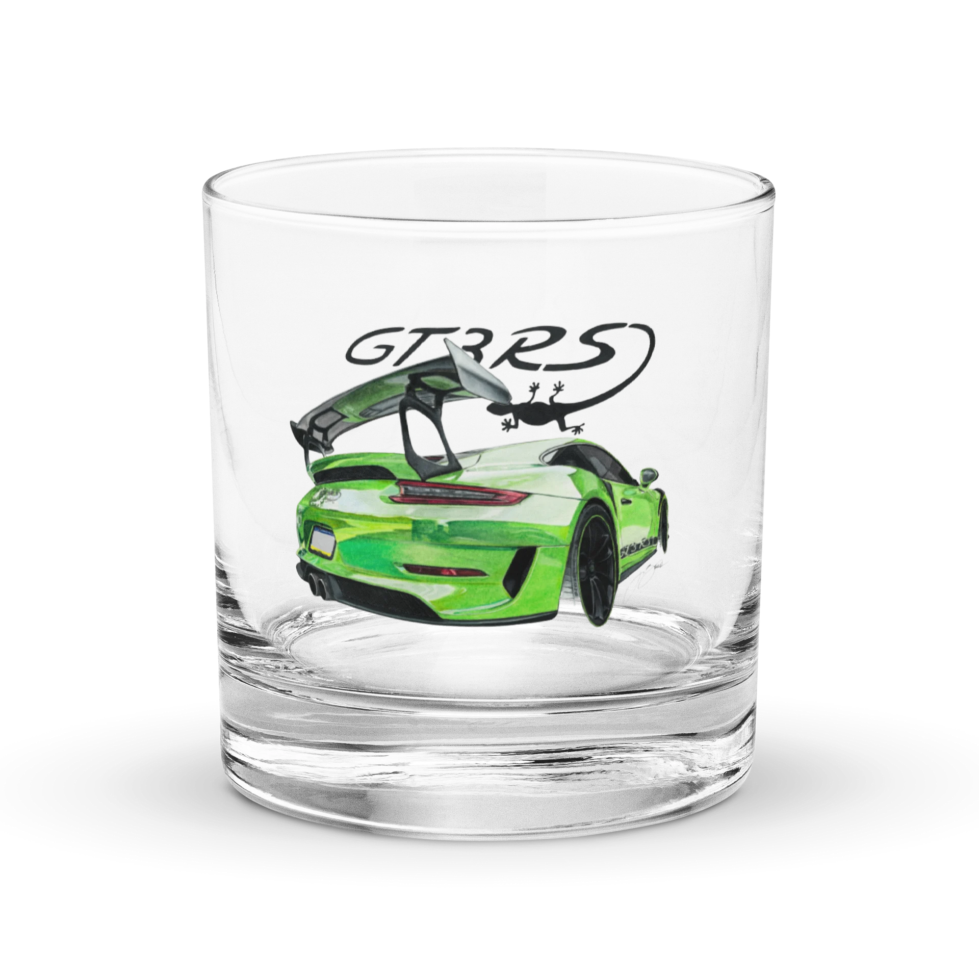 Green Lizard Rocks Glass product image (1)