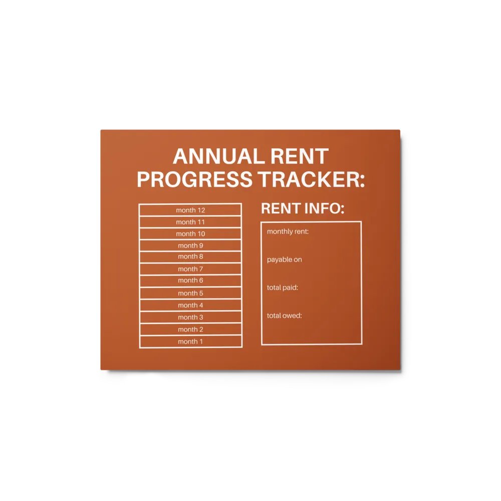 ANNUAL RENT TRACKER (white design 3) product image (1)