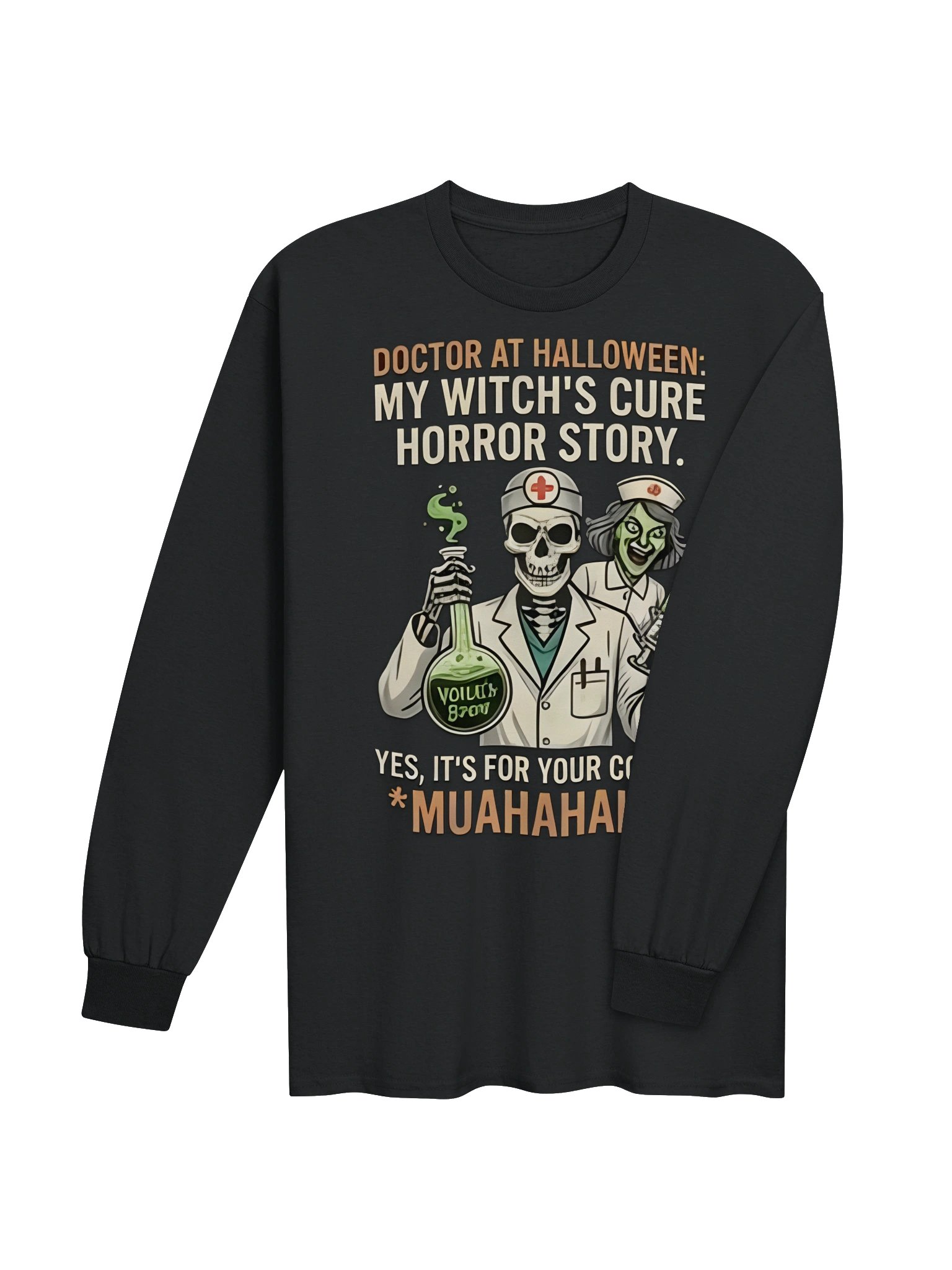 Funny Halloween Doctor Sweatshirt – Witch's Cure Spooky Medical Graphic Pullover product image (4)