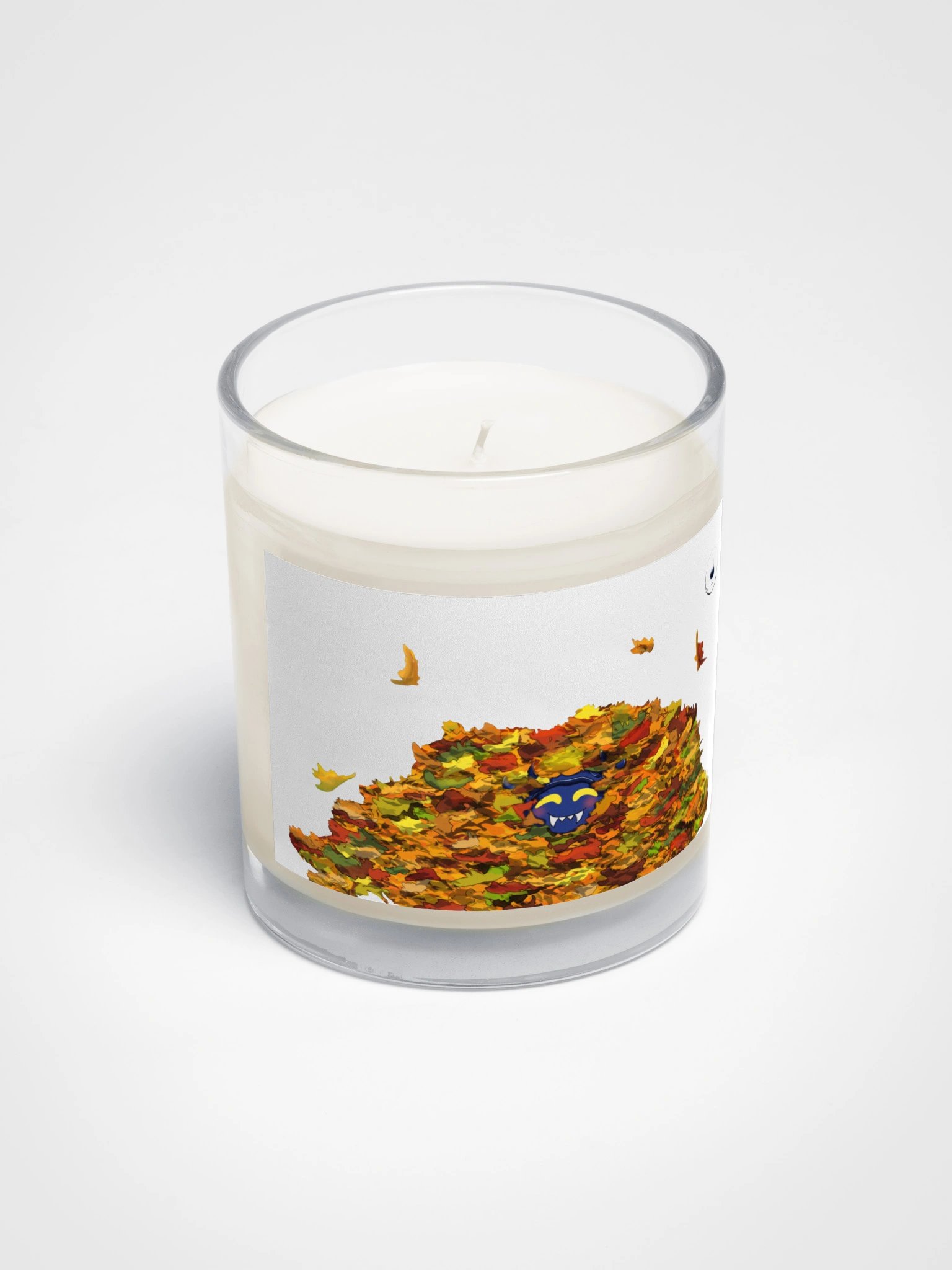 Lil Cherny in the Leaves Soy Wax Candle in a Clear Glass Jar product image (2)