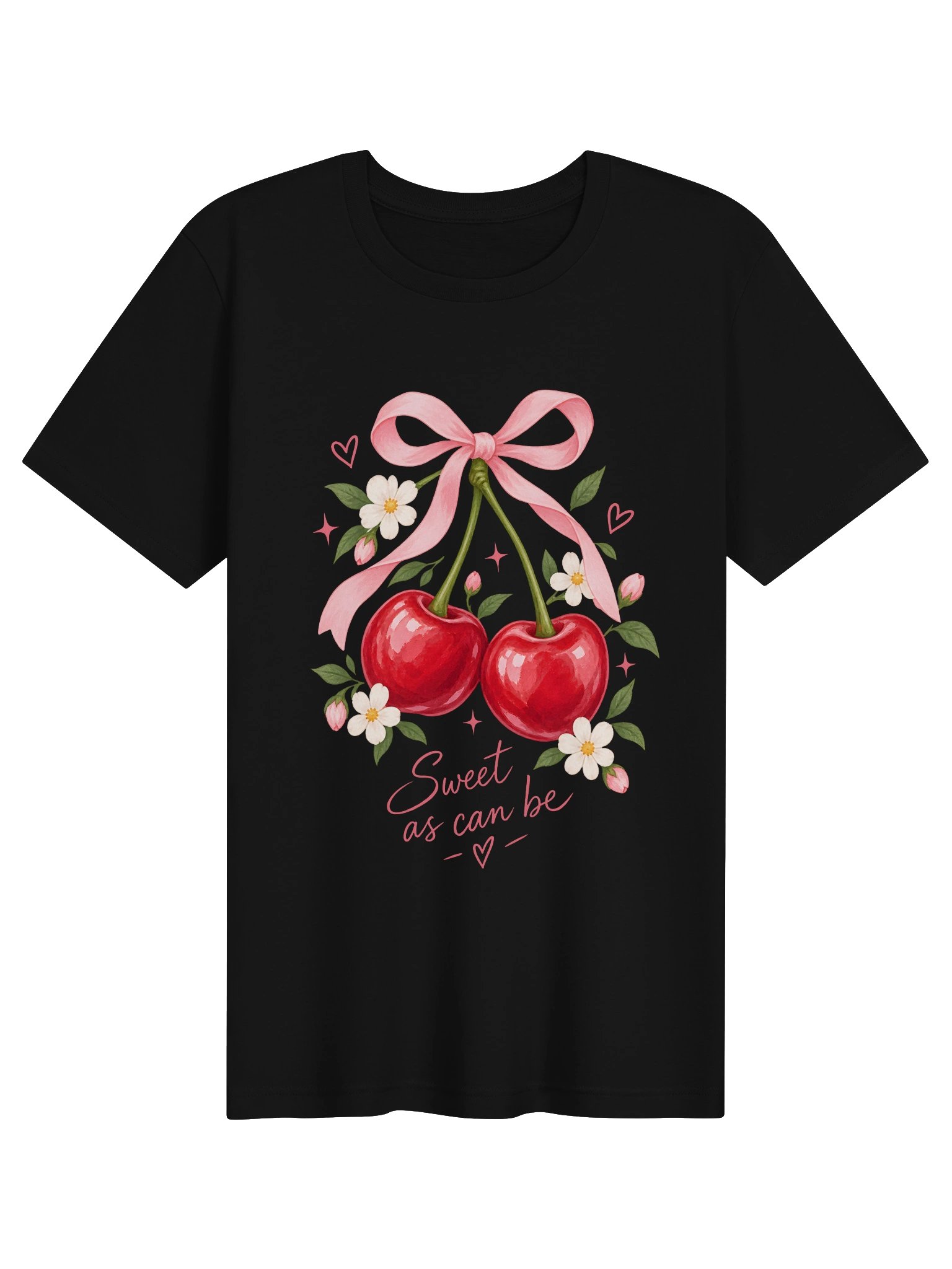 Sweet As Can Be Cherry Tee | Floral Bow Graphic T-Shirt product image (5)