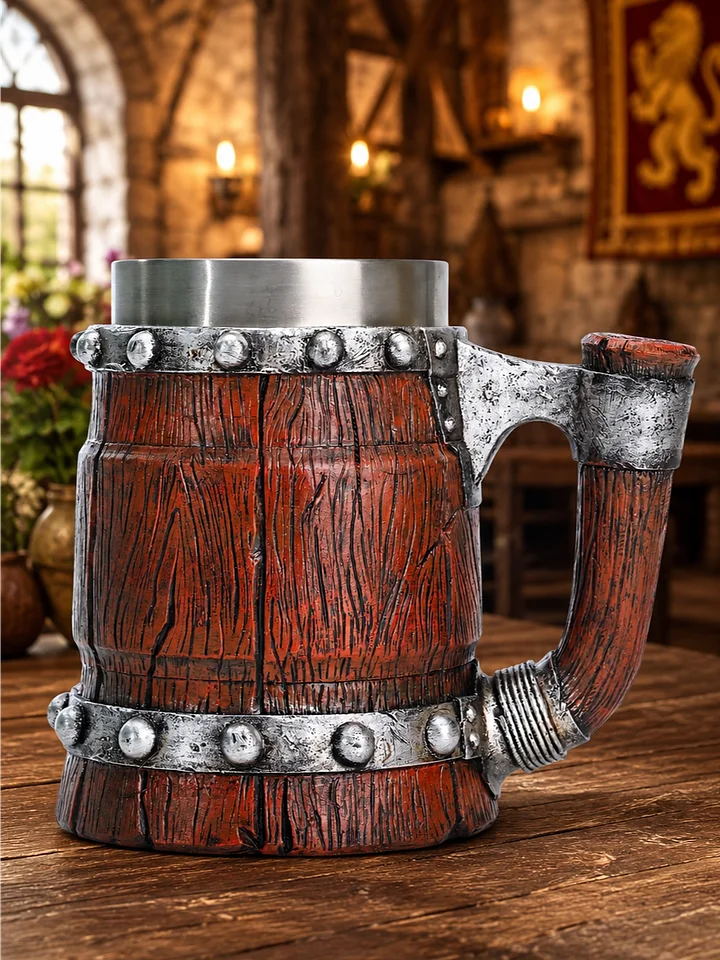 The Armored Kingdom Aleforge of the Ancient Mug-Classic Wooden Texture-Rugged Detailing product image (1)