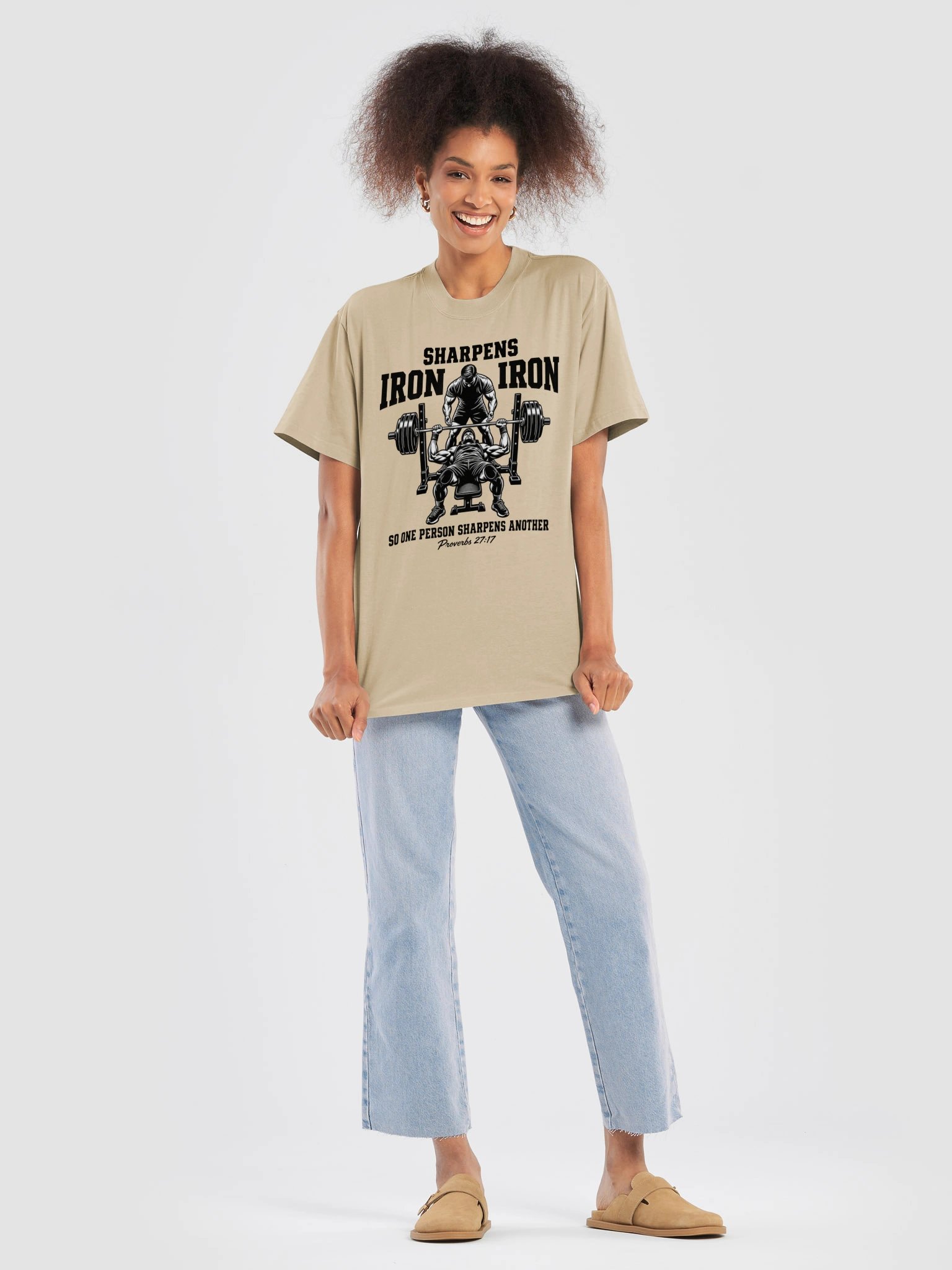 Iron Sharpens Iron Oversized Tee | Proverbs 27:17 product image (39)