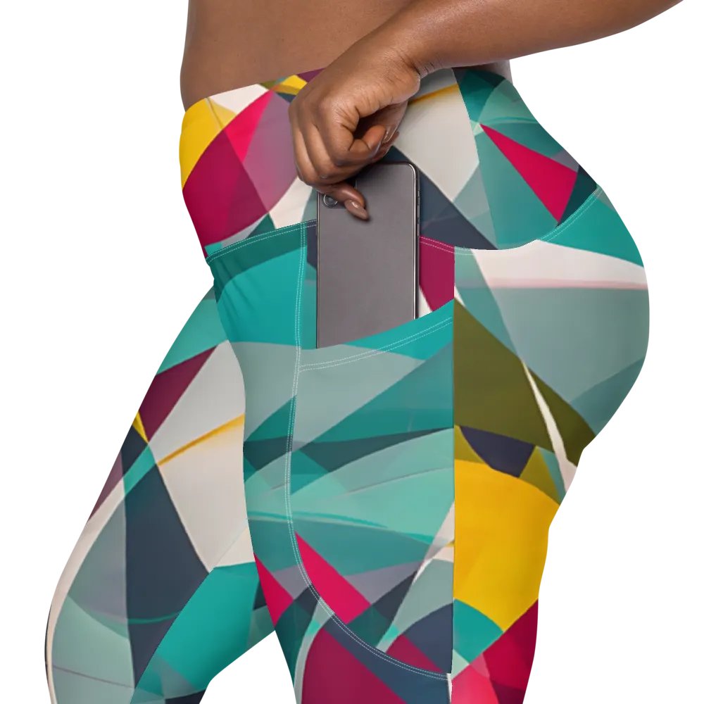 Abstract Lithographic Pattern Design Leggings with pockets - V9 product image (12)
