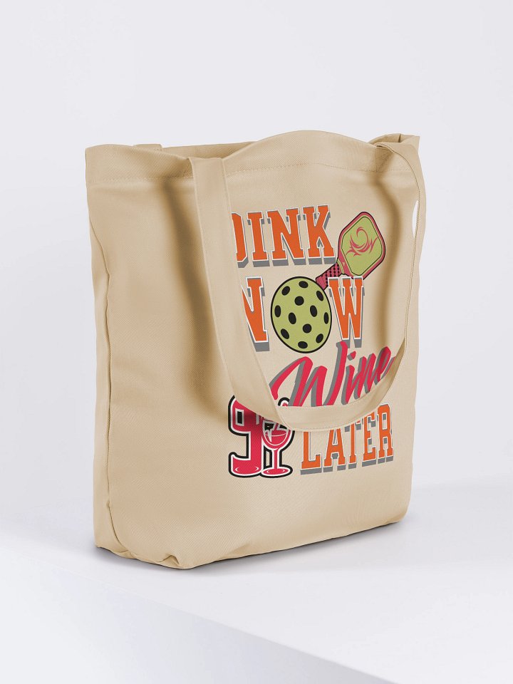 Dink Now Wine Later Pickleball Eco-Friendly Tote Bag product image (4)
