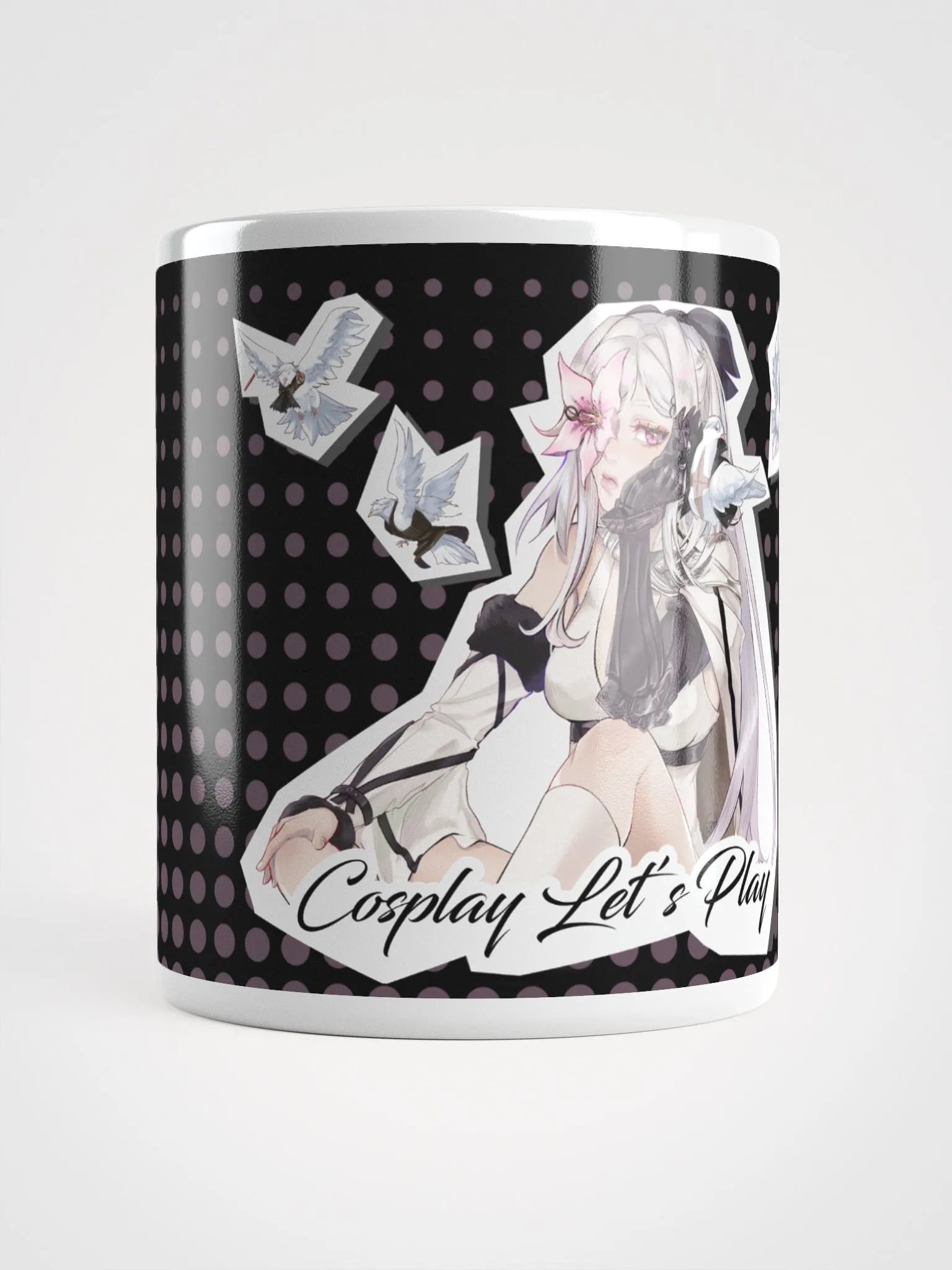 LZ's pigeons black mug product image (1)