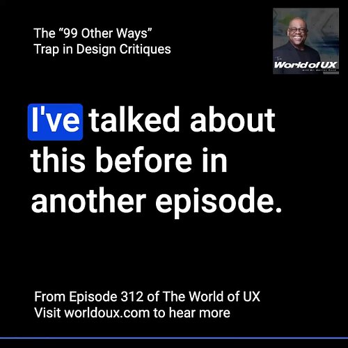 Sharing a clip from Episode 312 of The World of UX about under-the-radar conflicts of interest that detrimentally impact UX m...