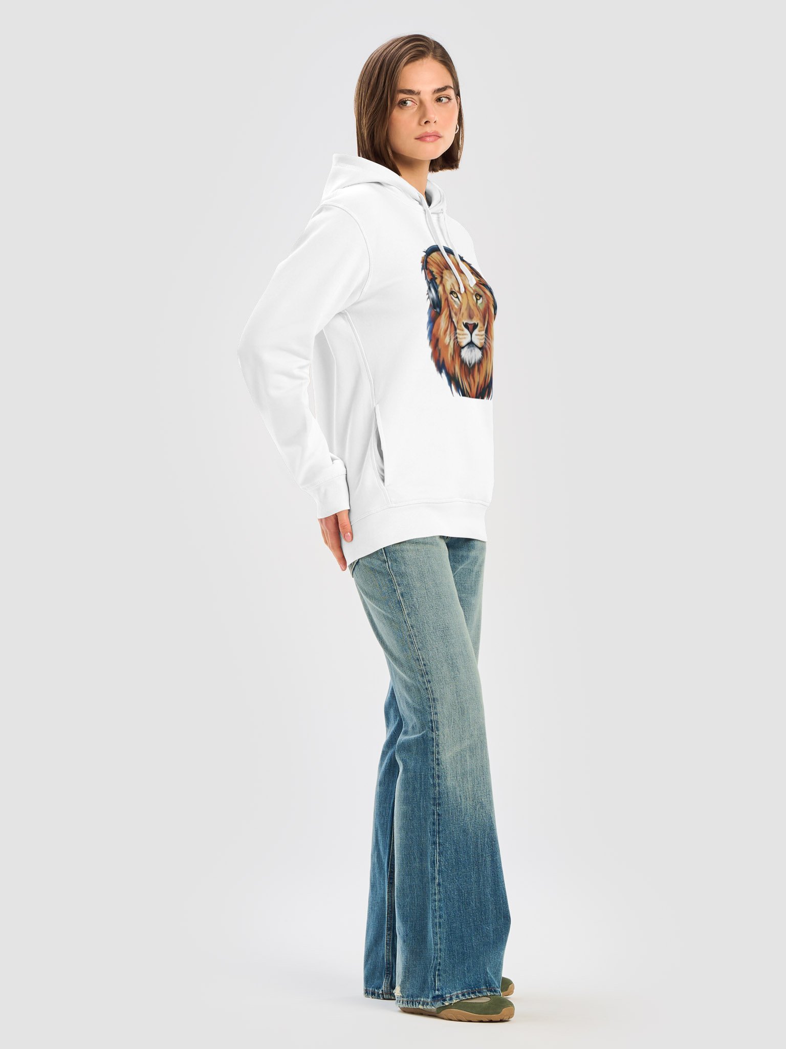 Majestic Neon Lion | Organic Premium Hoodie product image (4)