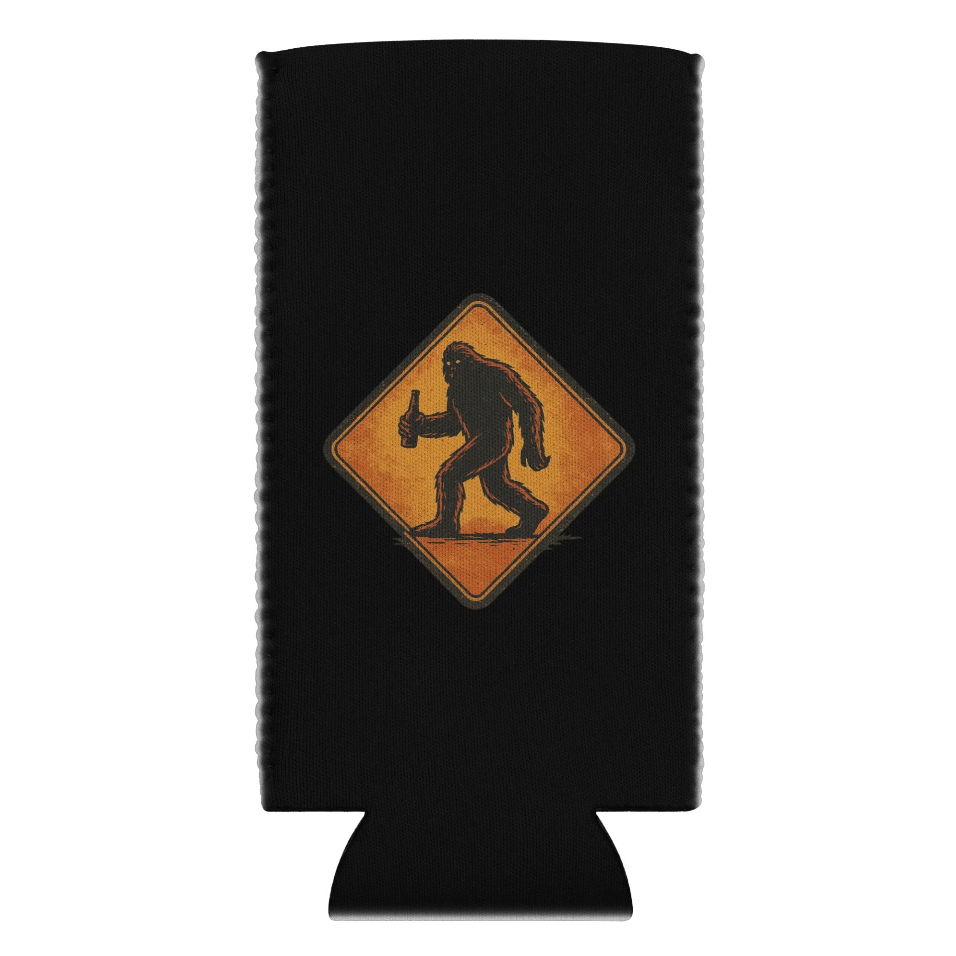 Bigfoot with Beer Crossing – Retro Sasquatch Drinking Coozie product image (5)