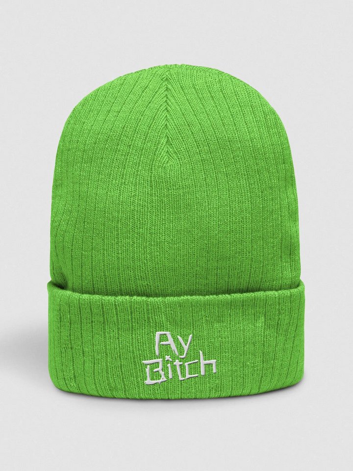 Ay Bitch Ribbed Knit Beanie product image (1)