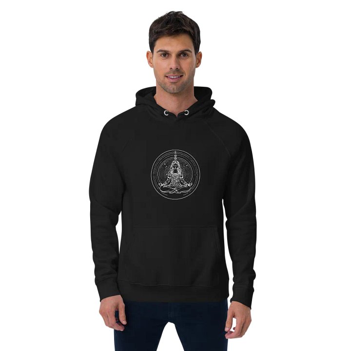 [Meditation 2 - White] - Unisex Eco Raglan Hoodie product image (5)