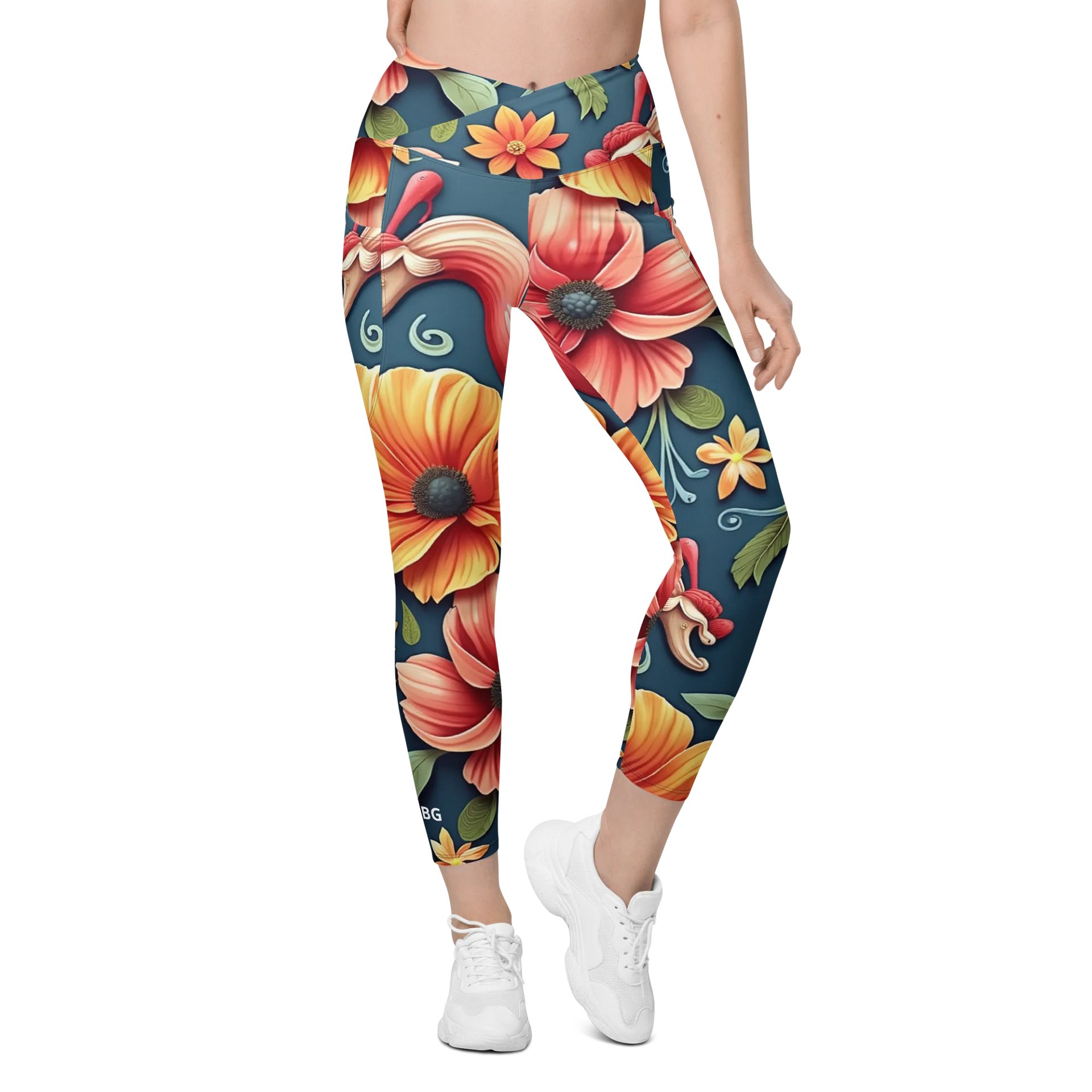 Barry Grady 'Floral Fiesta' Crossover Leggings with Pockets product image (1)