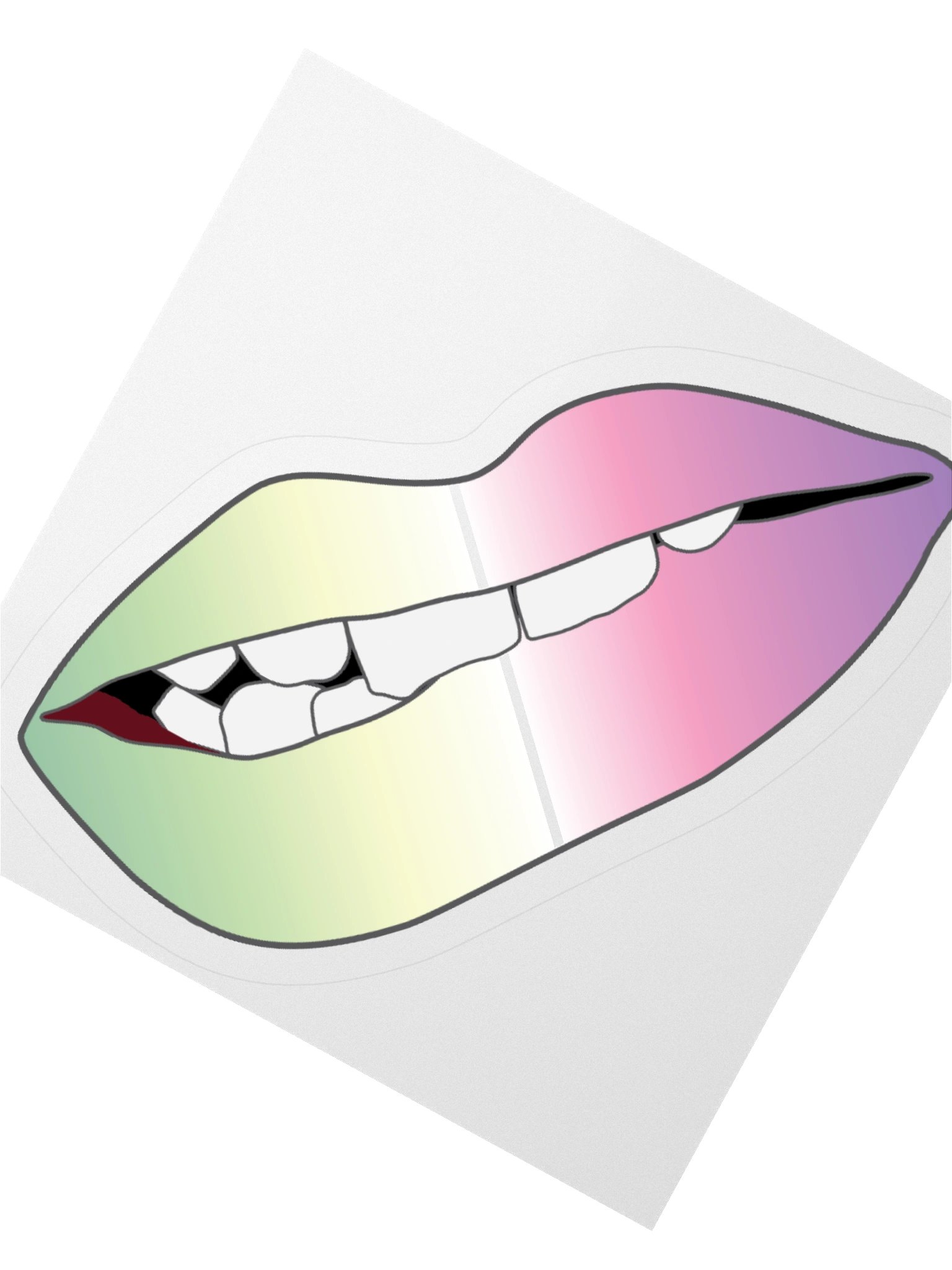 Genderfae Pride Gradient Biting Lips Sticker product image (6)