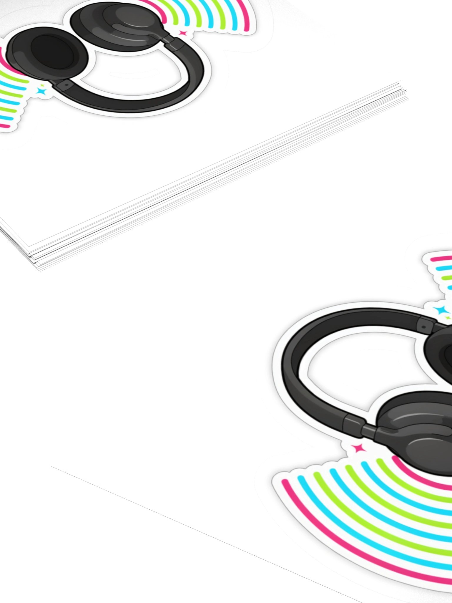 Rainbow Beats Headphones Kiss Cut Sticker product image (11)