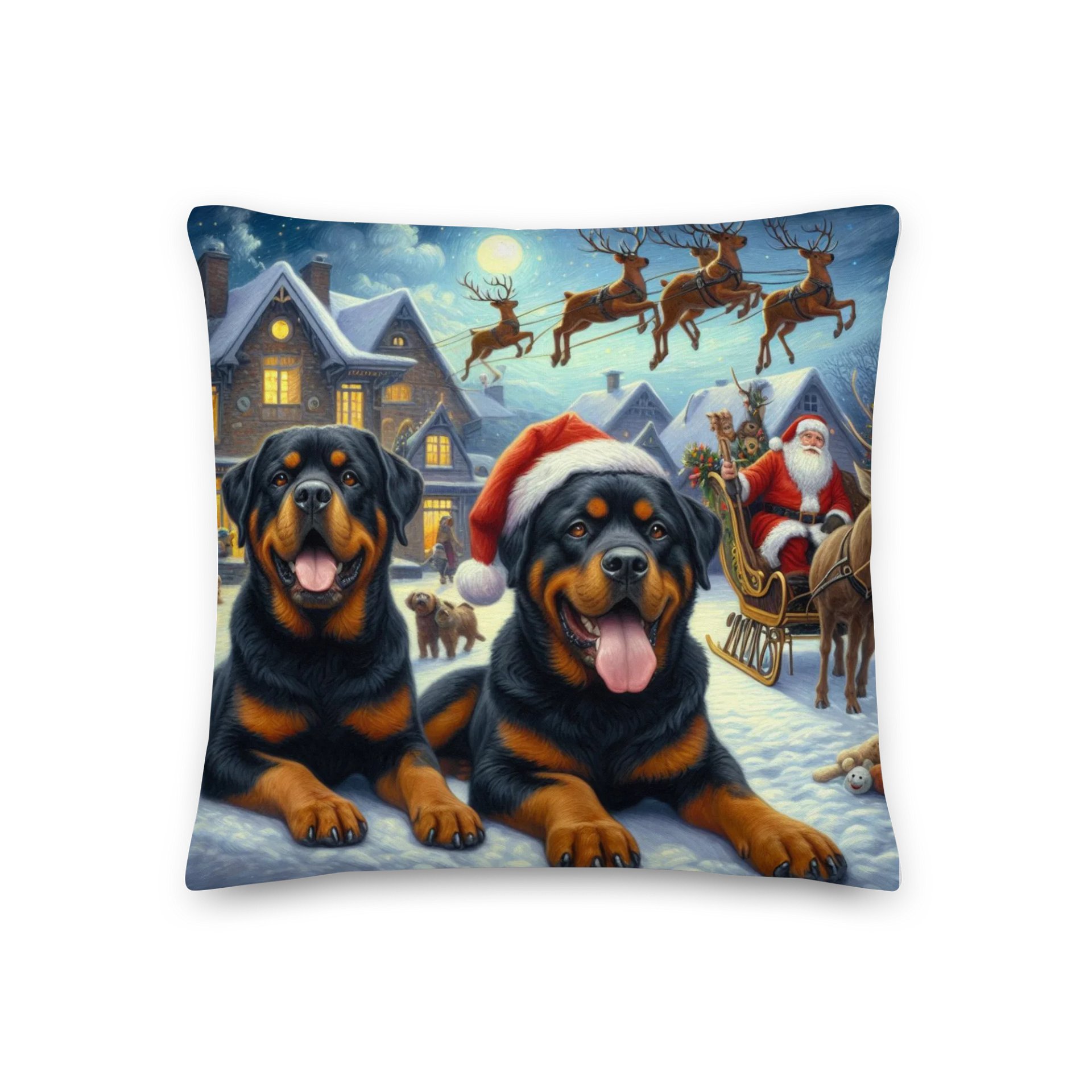 Rottweilers & Santa Pillow product image (1)