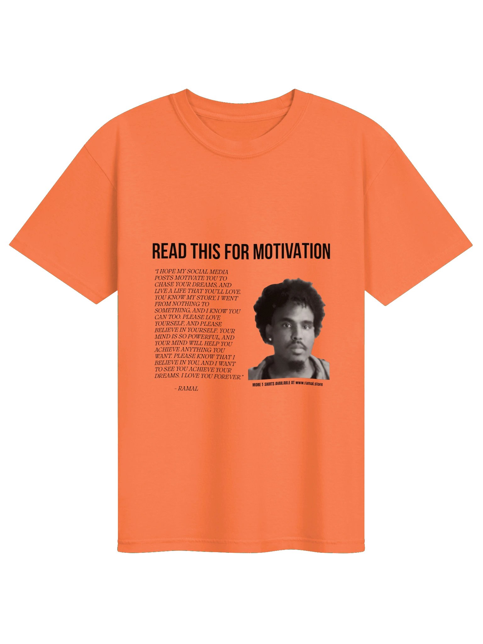 ORANGE MOTIVATIONAL T-SHIRT product image (1)