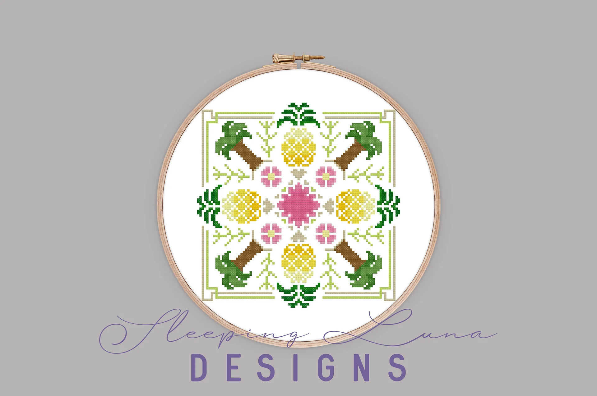 Tropical Pineapples - Digital Cross Stitch Pattern product image (1)