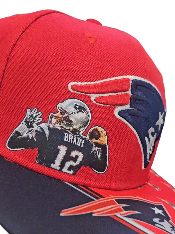 Tom Brady Throwback Custom Patriots Hat – Red/Navy product image (1)