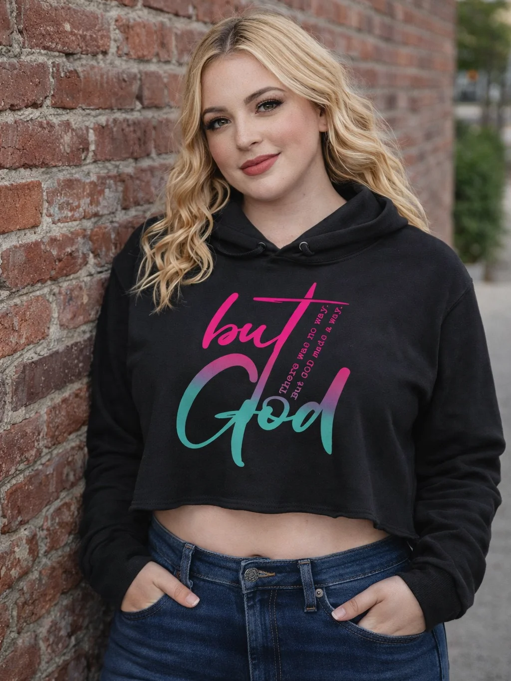 "But God" Crop Top Hoodie product image (1)
