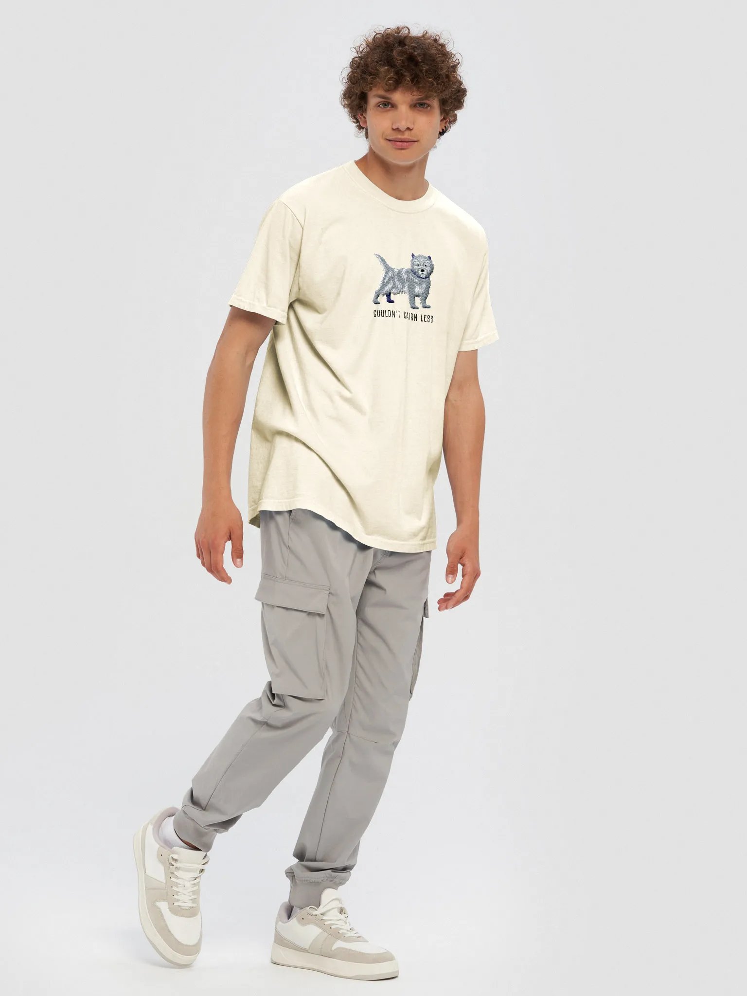 Couldn't Cairn Less T-Shirt(Embroidered) of a Cairn Terrier(Blue Brindle) product image (9)