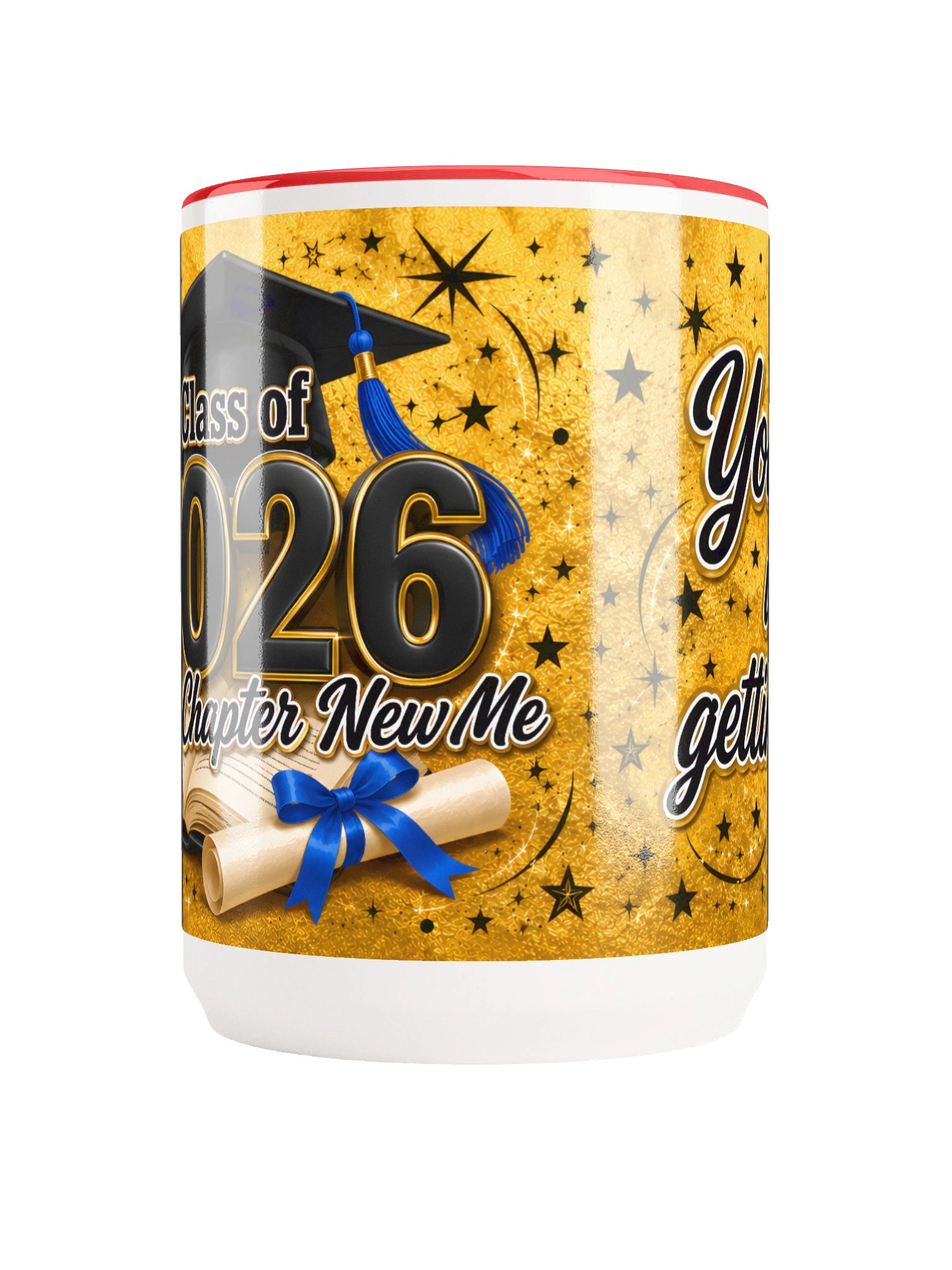 "Class of 2026 New Chapter New Me" Graduation Mug — Gold Wrap product image (5)