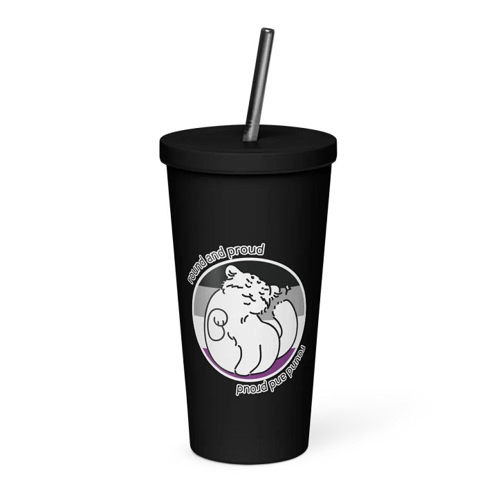 Round and Proud Manul Pride Asexual Version - Insulated Tumbler product image (1)