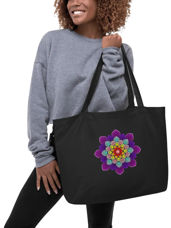 Colorful Dot Mandala Organic Cotton Tote product image (1)