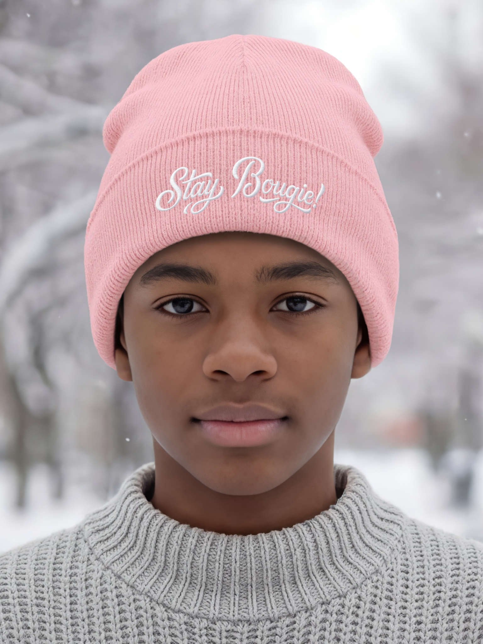 Stay Bougie! Embroidered Cuffed Beanie – Soft & Cozy Unisex Accessory for Everyday Elegance product image (9)