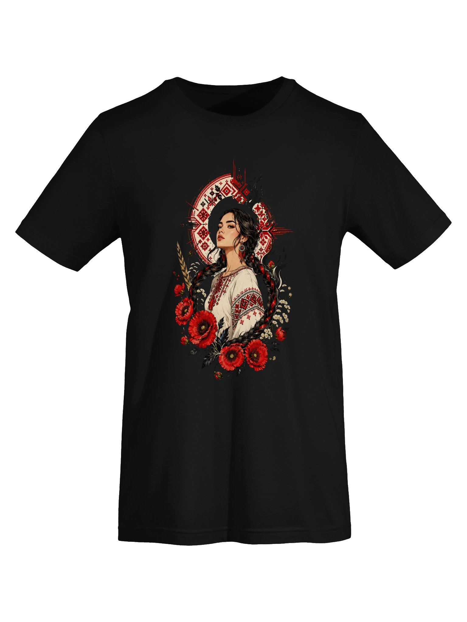Ukrainian-Inspired Poppy Graphic Tee | Modern Slavic Folk Art product image (10)