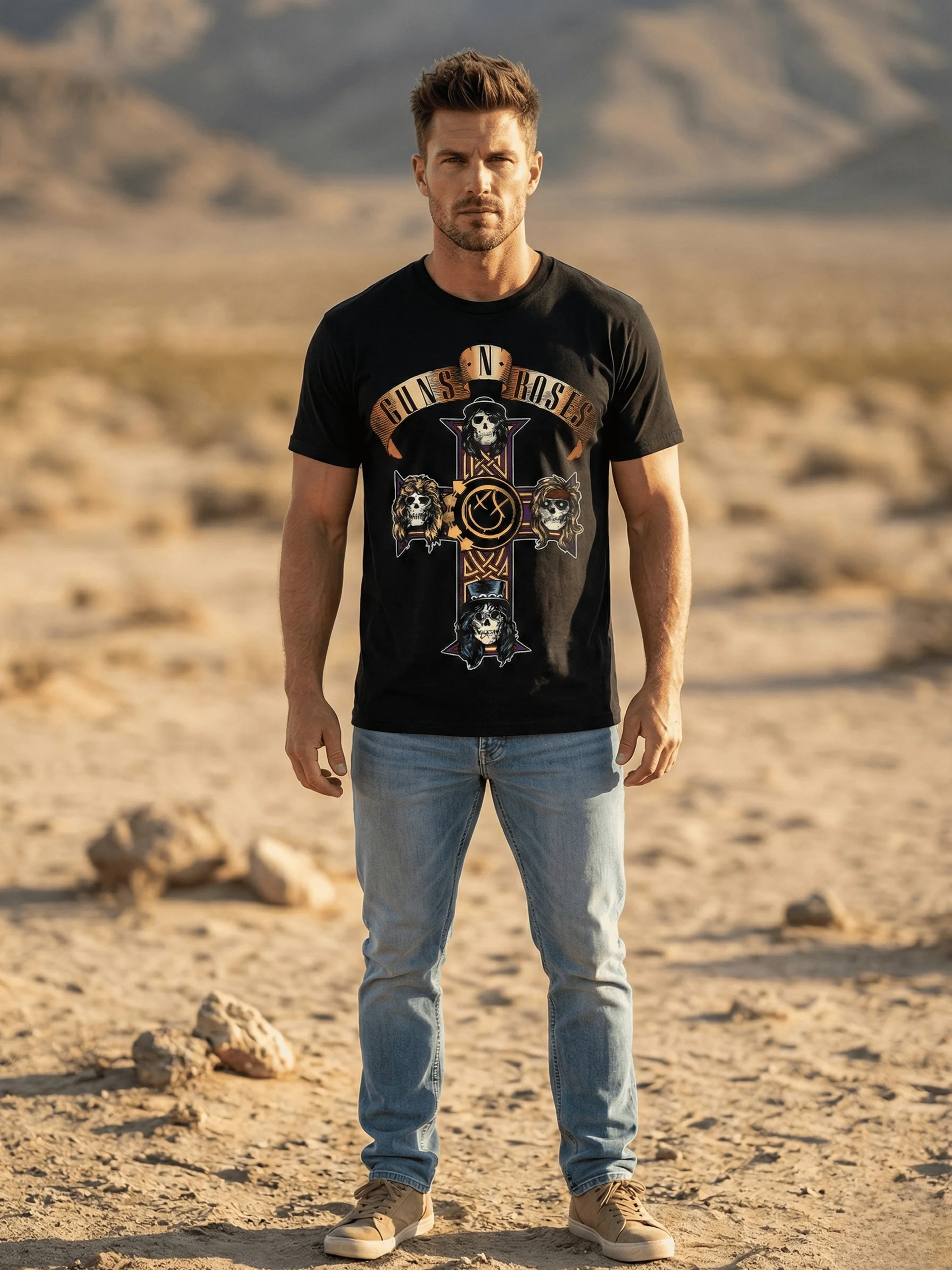 Guns N' Roses Appetite for Destruction T-Shirt | Cross Skull Collector Tee | 1987 Hard Rock Band Graphic Shirt product image (3)