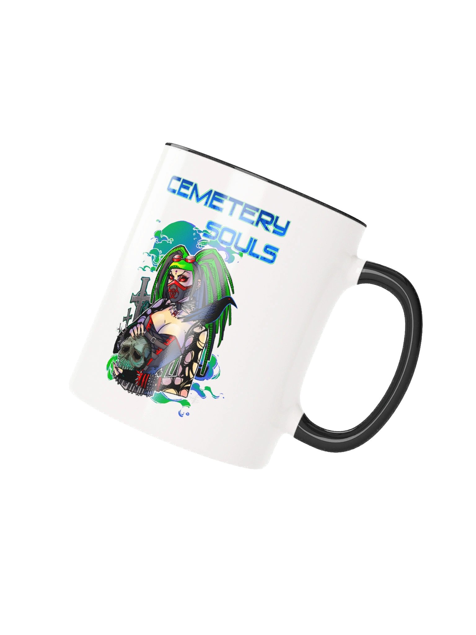 Cemetery Souls - CyberGoth Coffee Mug - Color on white - Color inside product image (2)