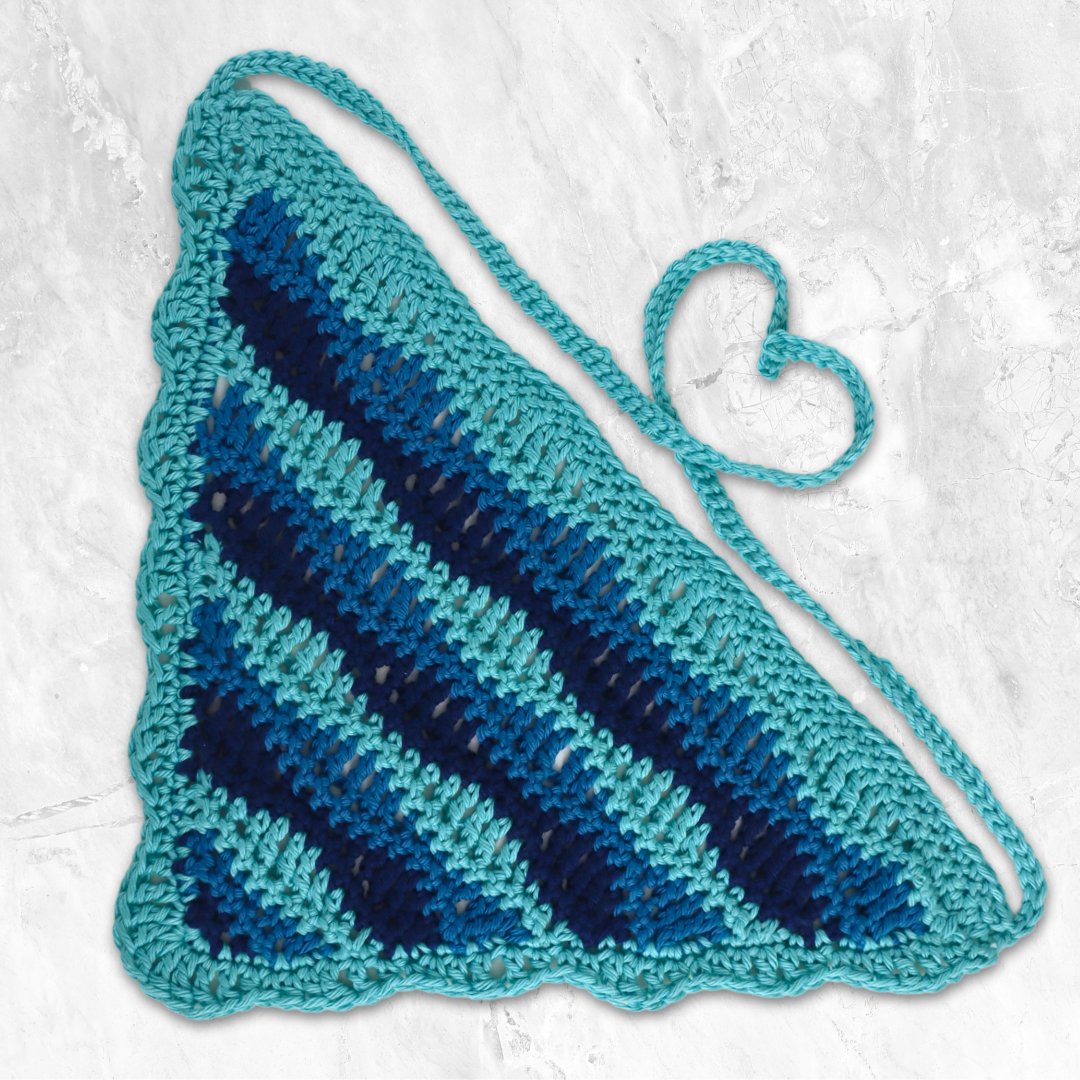 Crochet Bandana Scarf Pattern | Makin' Waves Triangle Kerchief (Digital PDF Pattern) product image (6)