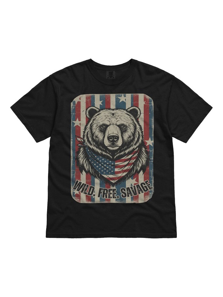 Wild. Free. Savage — Patriotic Bear Tee product image (2)