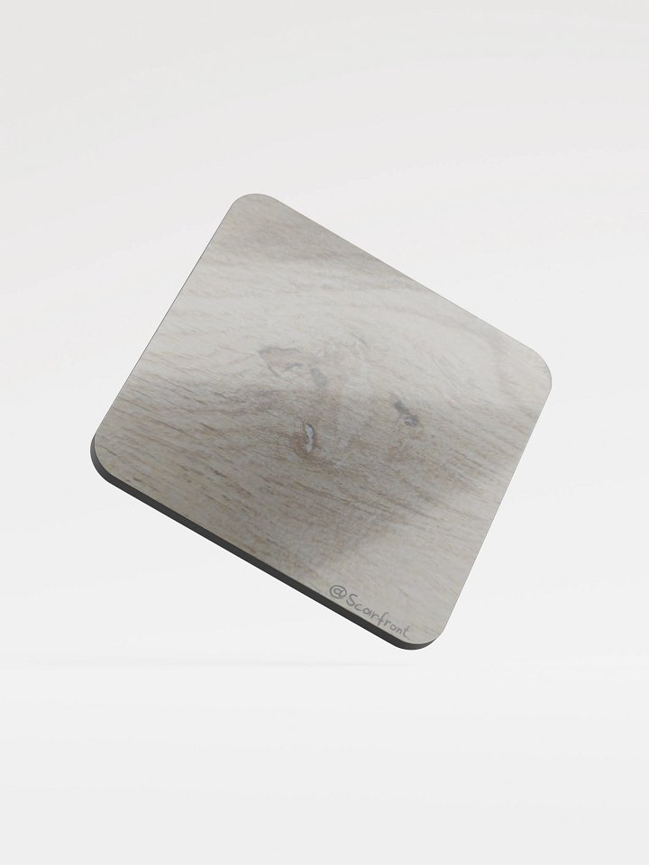 Cow Head in Wood Floor - Glossed Cork Coaster product image (1)
