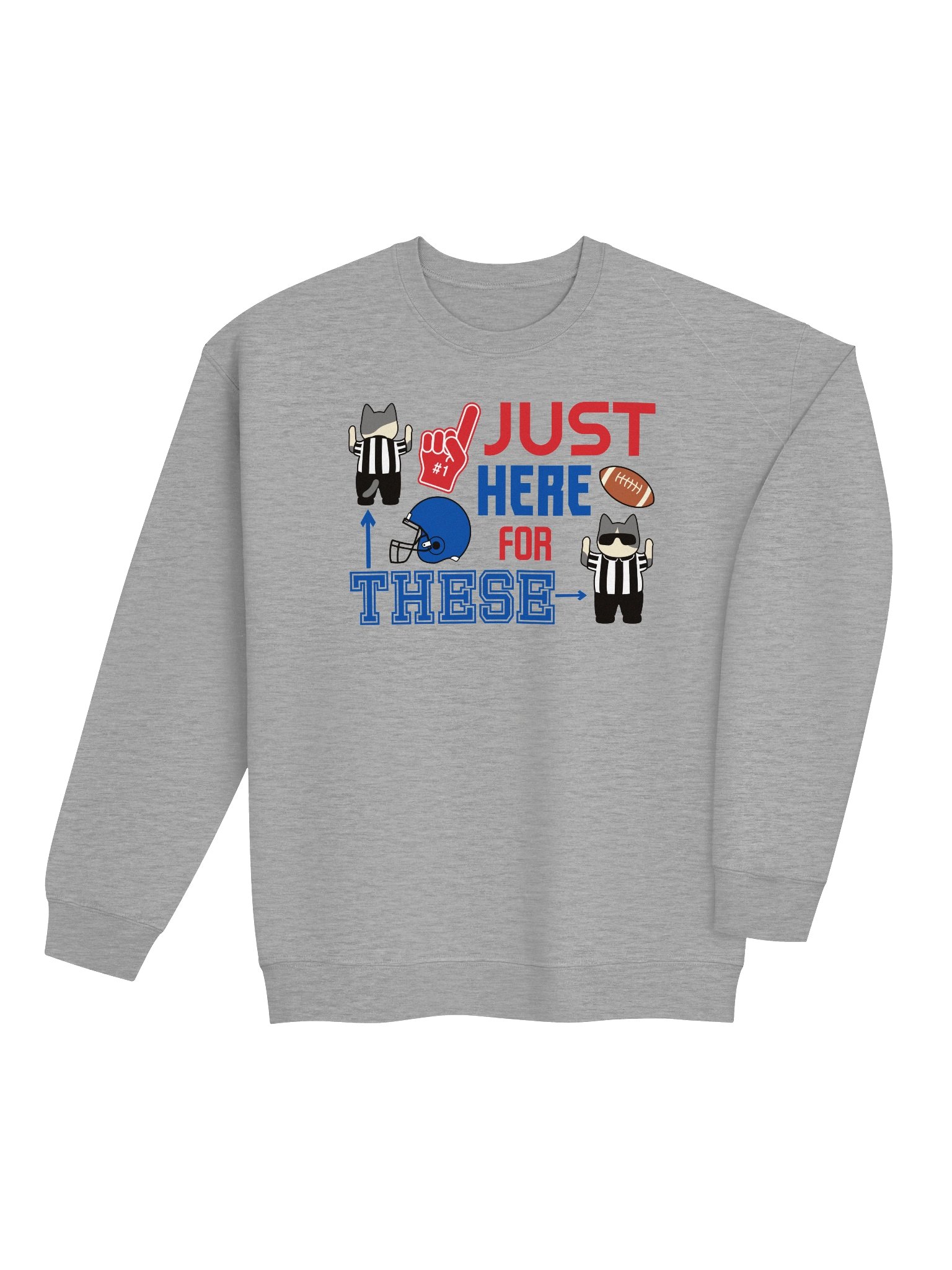 American Football Cat (JUST HERE FOR THESE - touchdown signals) - Unisex Adult Midweight Crewneck Sweatshirt product image (20)