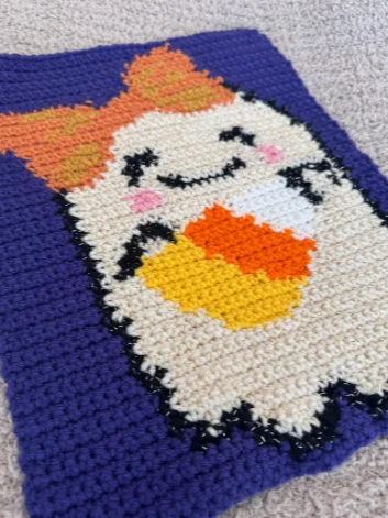 Crochet Ghost Graph Pattern: Candy Corn Halloween Decor (Digital Download product image (2)