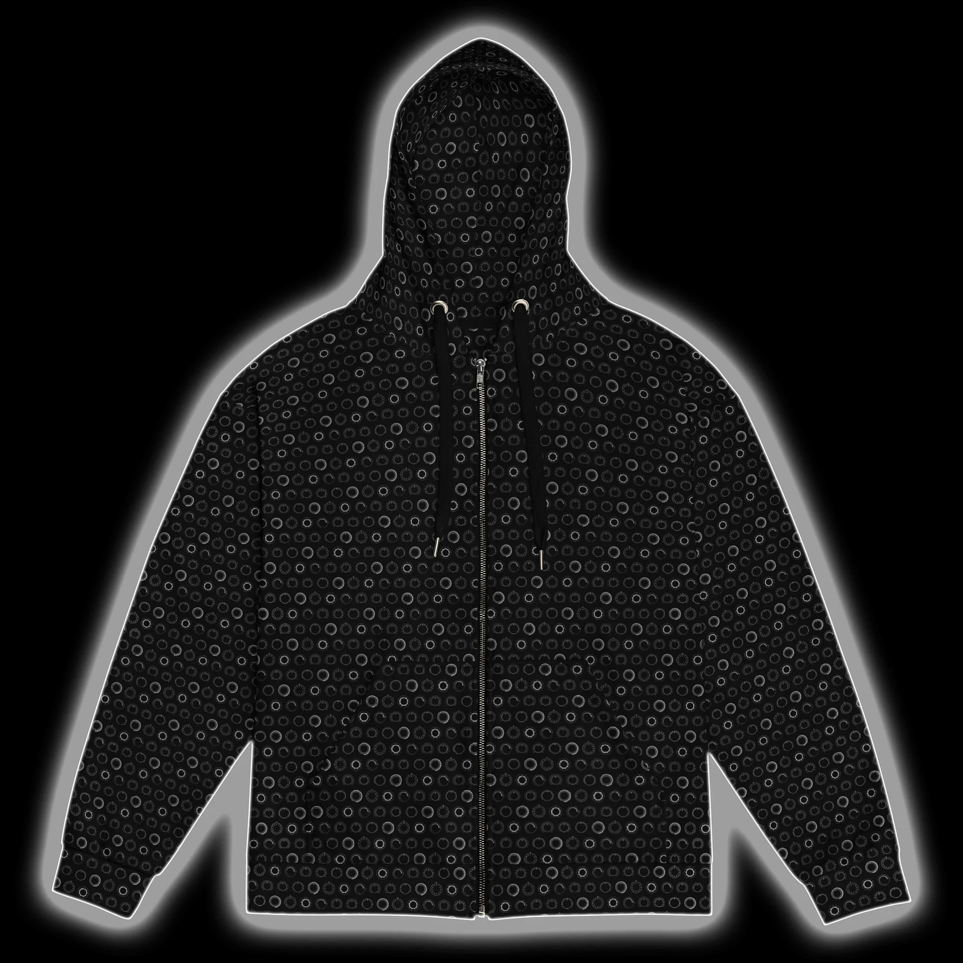 Synthesis Controls Zip Hoodie - (7 Modular Synth Dials) SILVER product image (1)