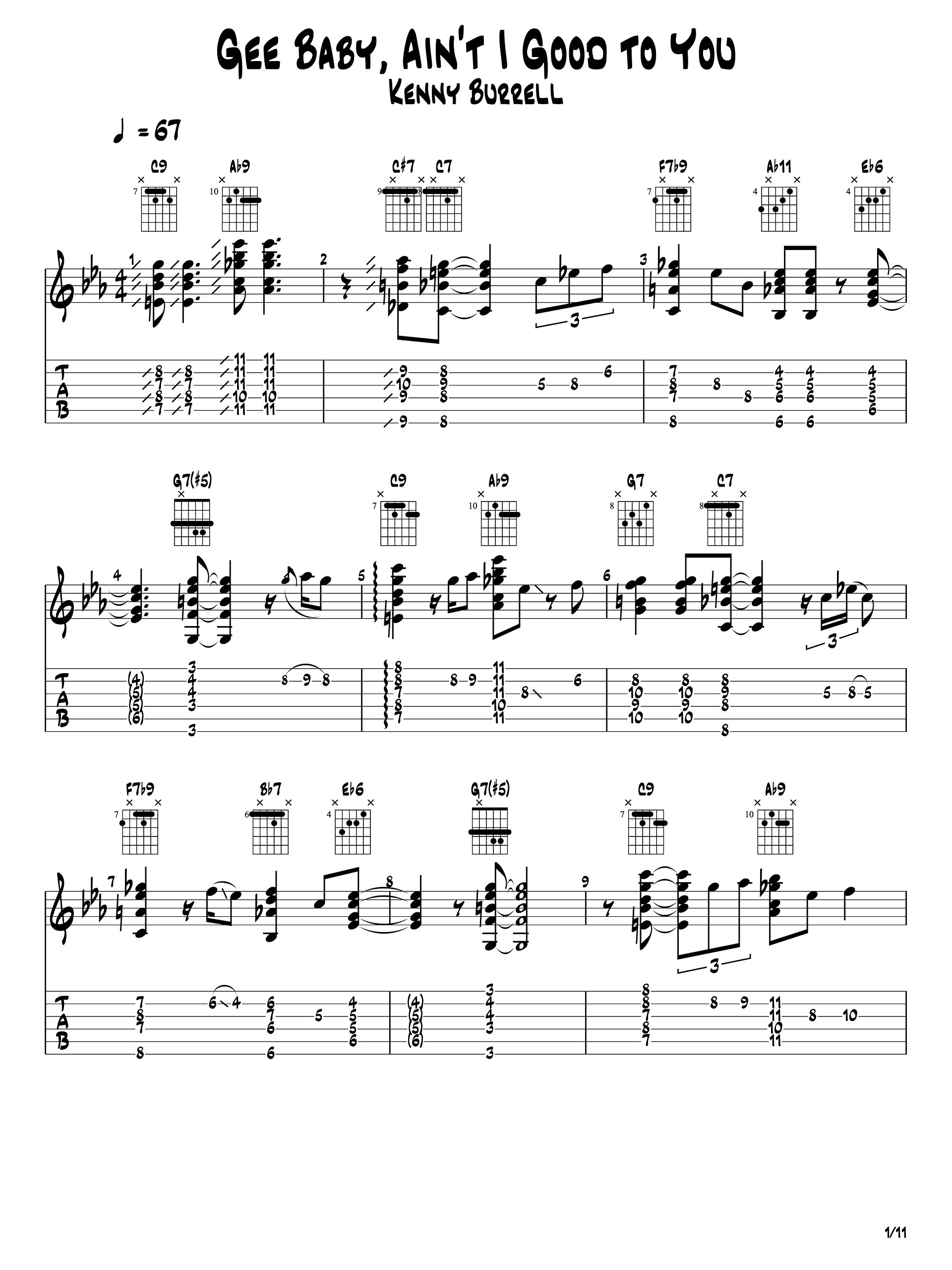 (Transcription GP) Gee Baby, Ain't I Good to You - Kenny Burrell product image (2)