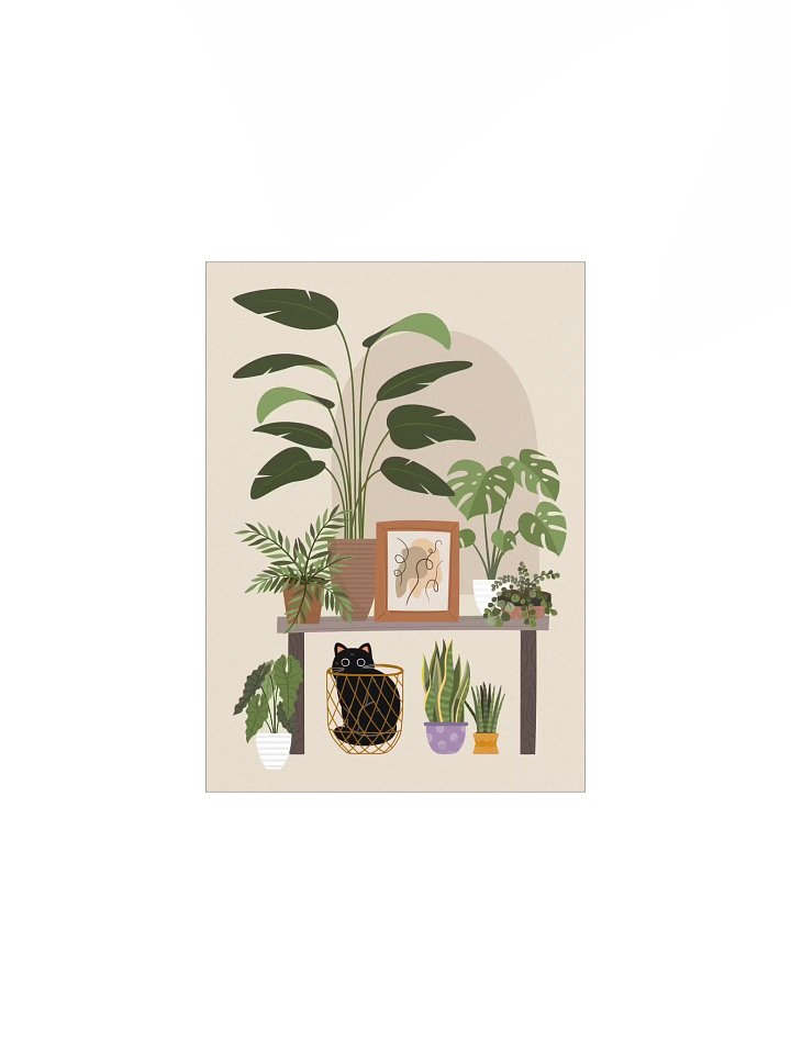 Plant Lover Cat Hiding in Basket Poster product image (1)