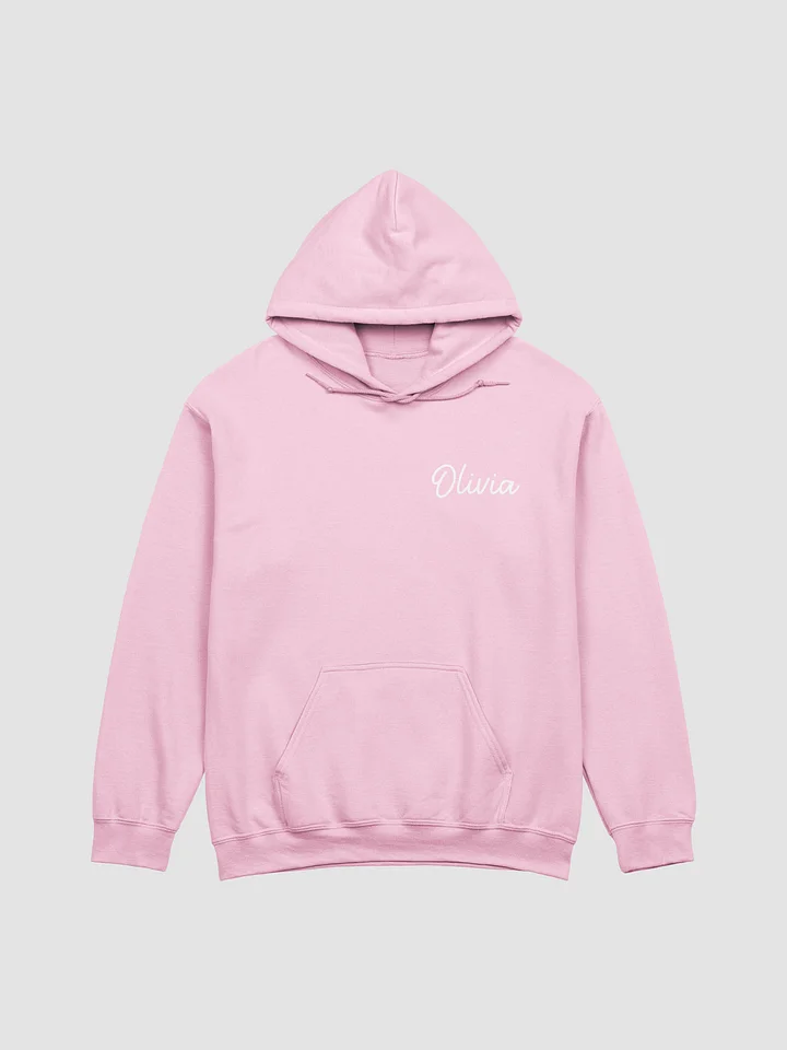 Custom Name Sweatshirt | Pink Sweatshirt with White Text | Olivia product image (1)