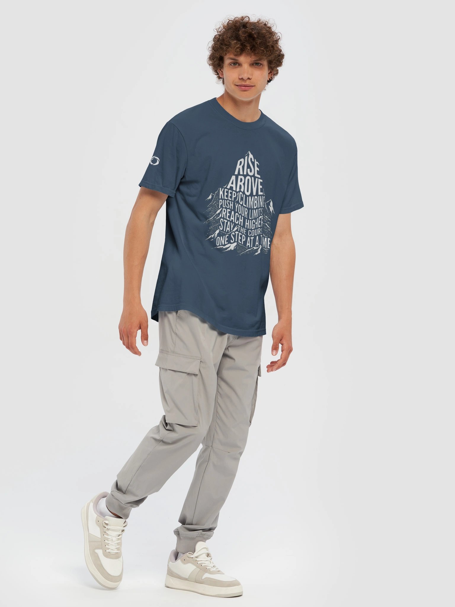 RISE ABOVE — Mountain Typography Graphic Tee product image (10)