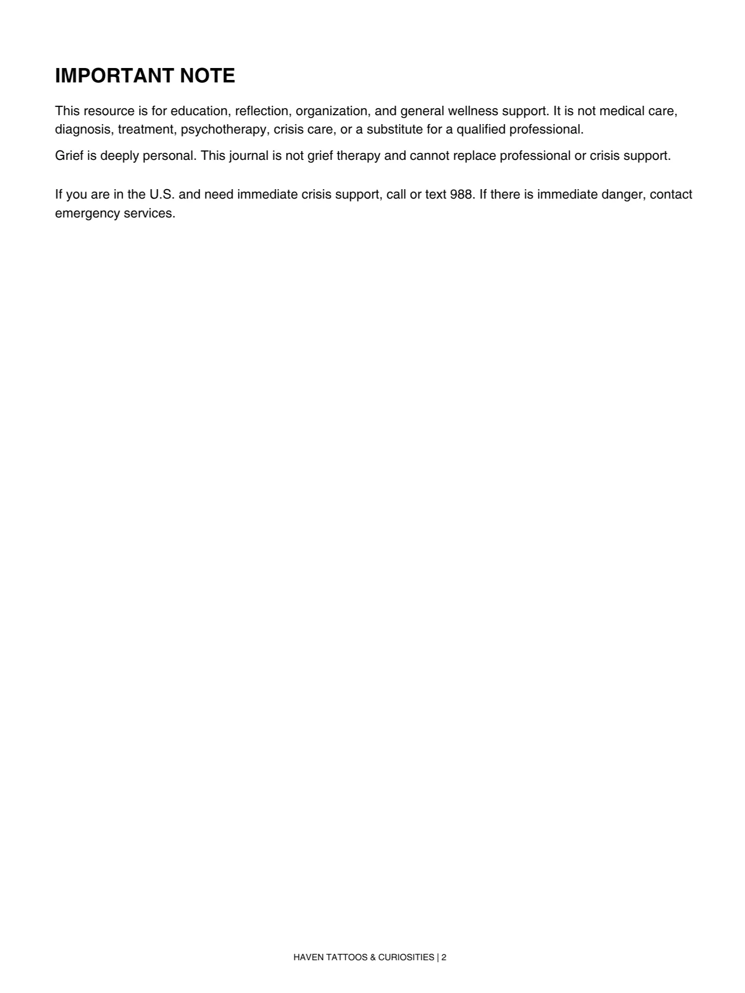 Haven Grief Companion | 17-Page Guided Grief & Remembrance Journal product image (1)