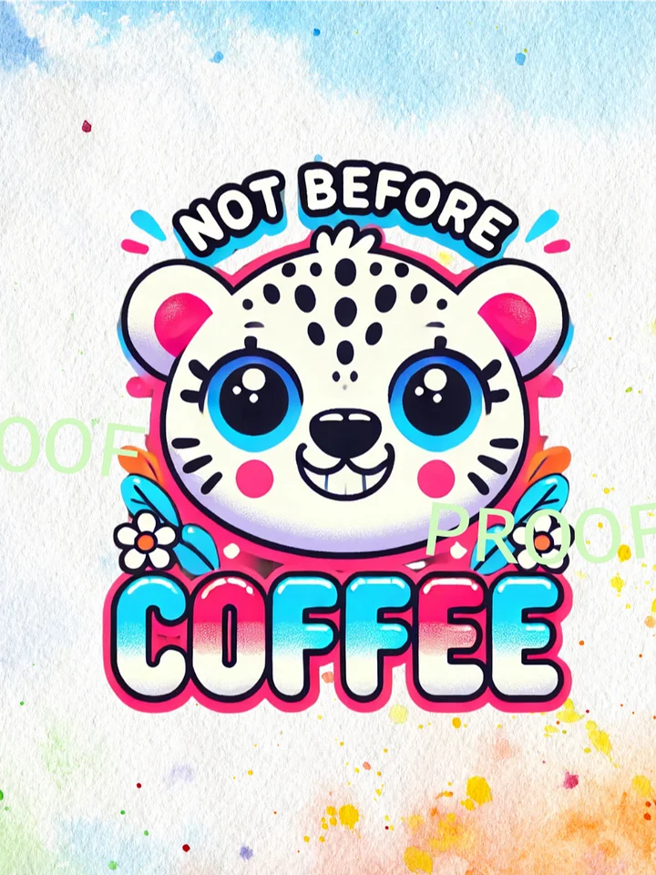 Not Before Coffee Cheetah – Instant Download Graphic Design product image (1)