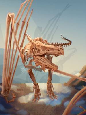 Day 11 of Smaugust 2026 with Ancient, what a better way to show how old something is then a fossil in a museum!  I had uses dinosaur fossils as references for this peice.  Again Im using dracochats prompt list. #Smaugust #dracosmaugust #dragon #fossil #art 