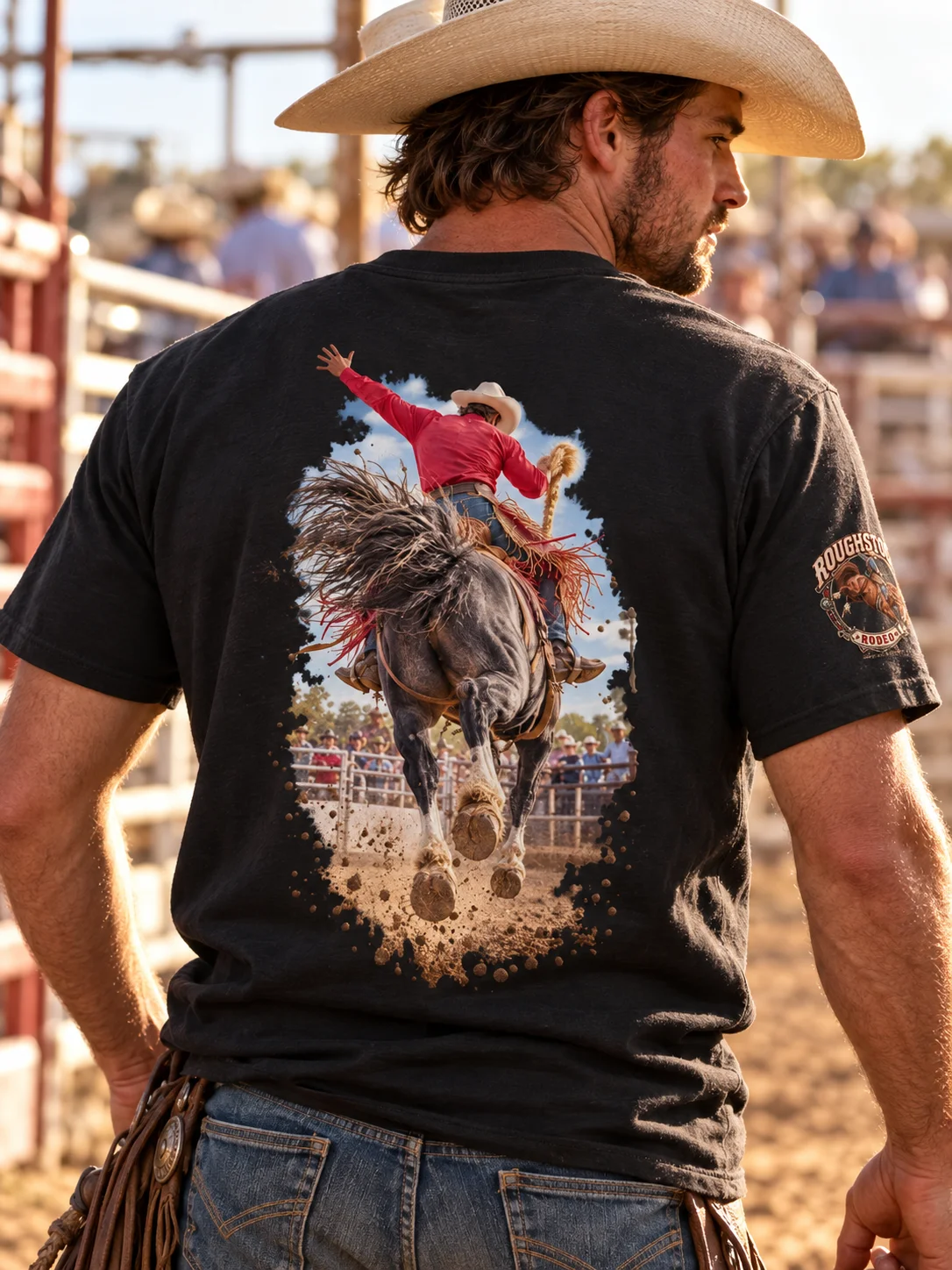 Saddle Bronc Dirtstorm T-Shirt | ROUGHSTOCK RODEO™ product image (2)