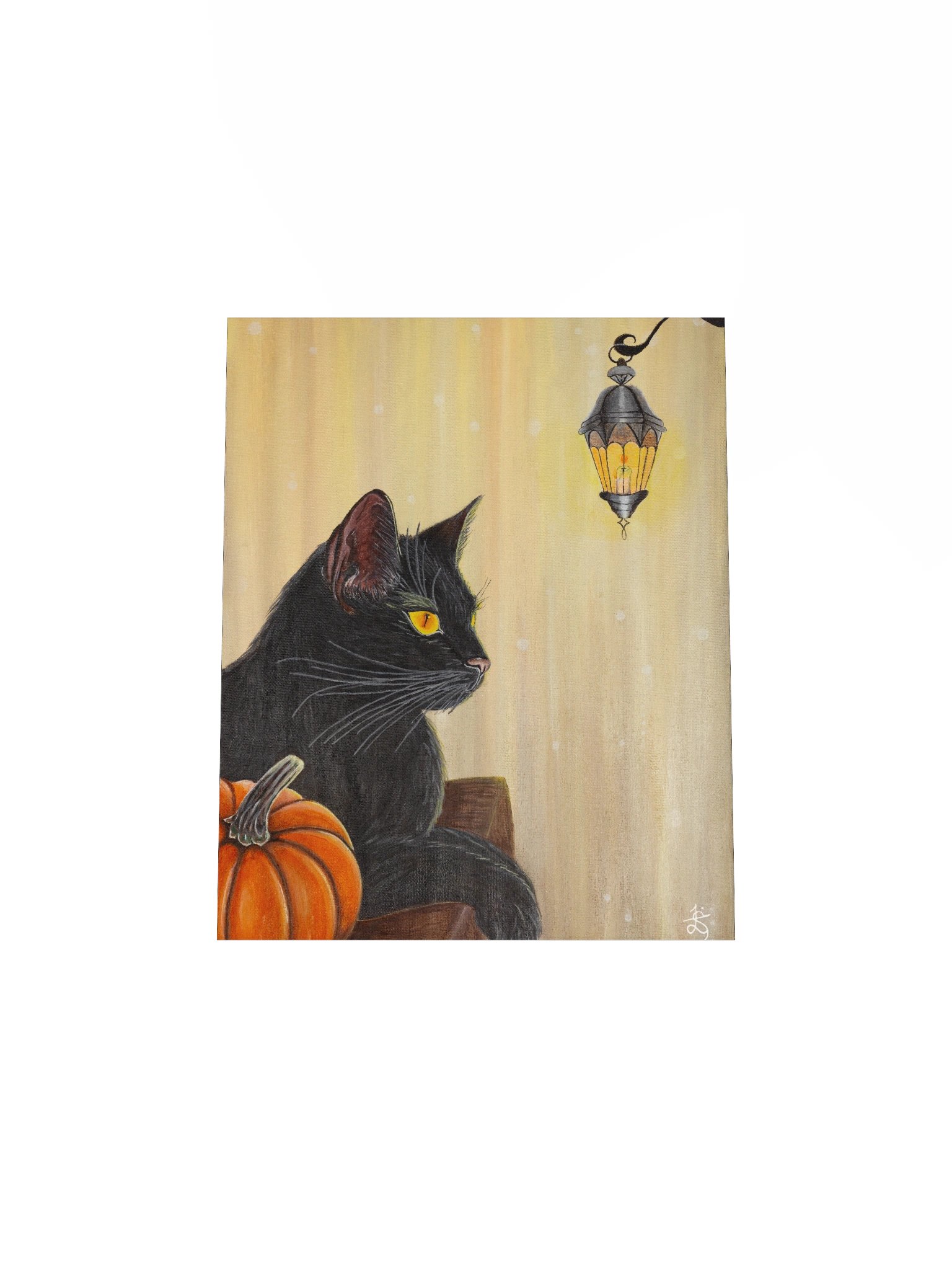 Black Cat & Lantern Original Art Print product image (4)