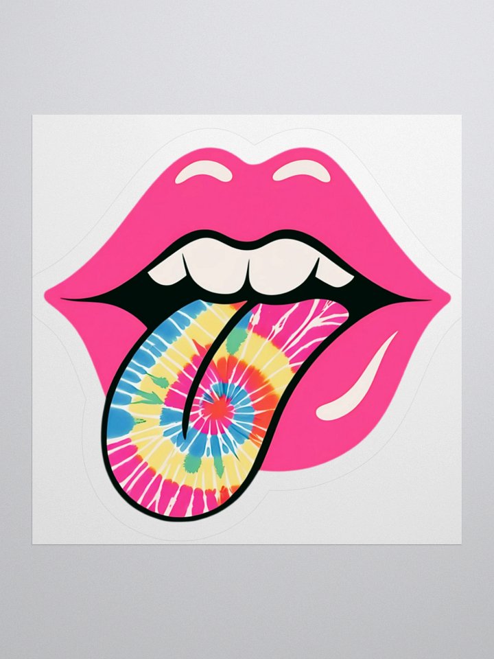 Tie-Dye Tongue Kiss Cut Stickers product image (1)