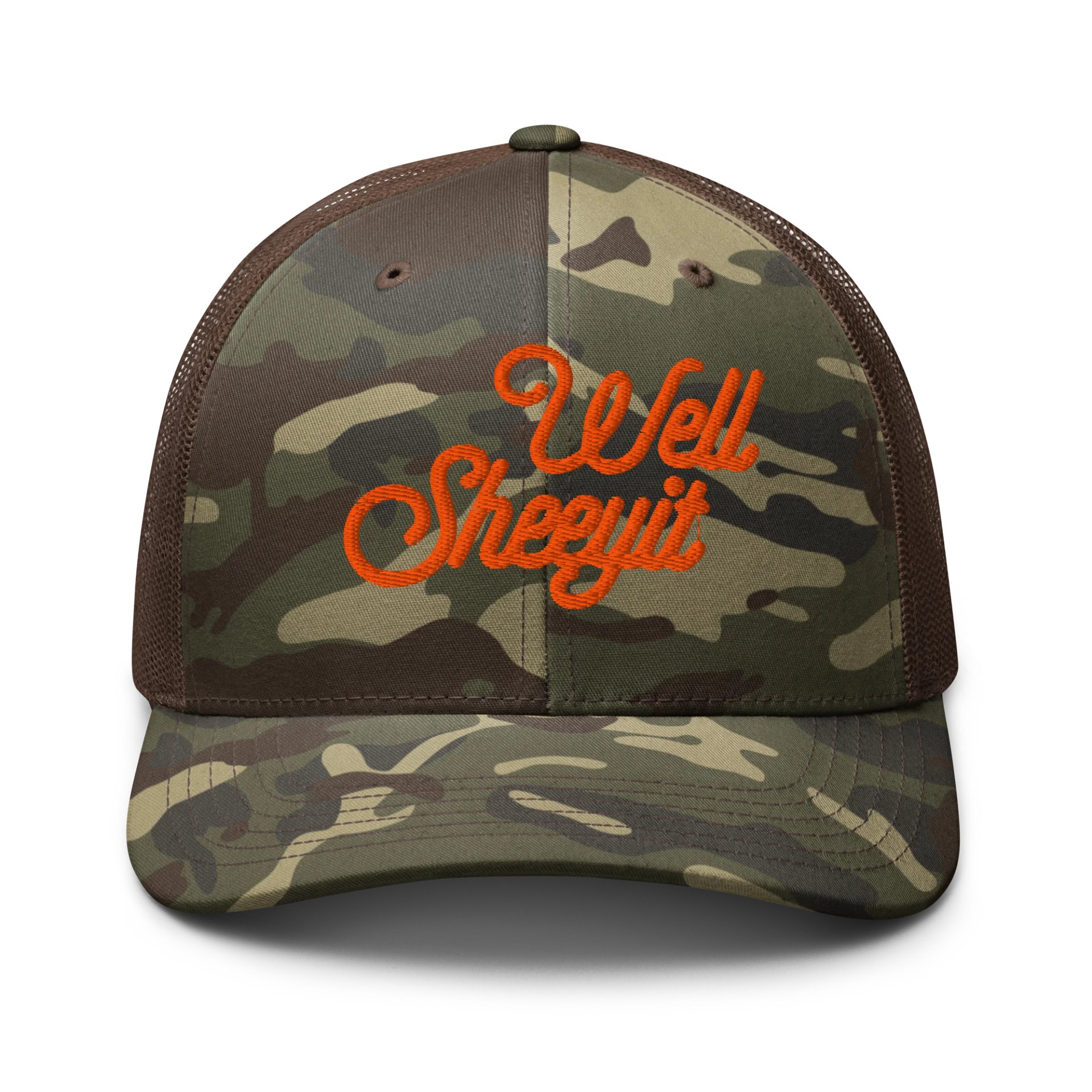 WELL SHEEYIT Camo Trucker Hat product image (1)