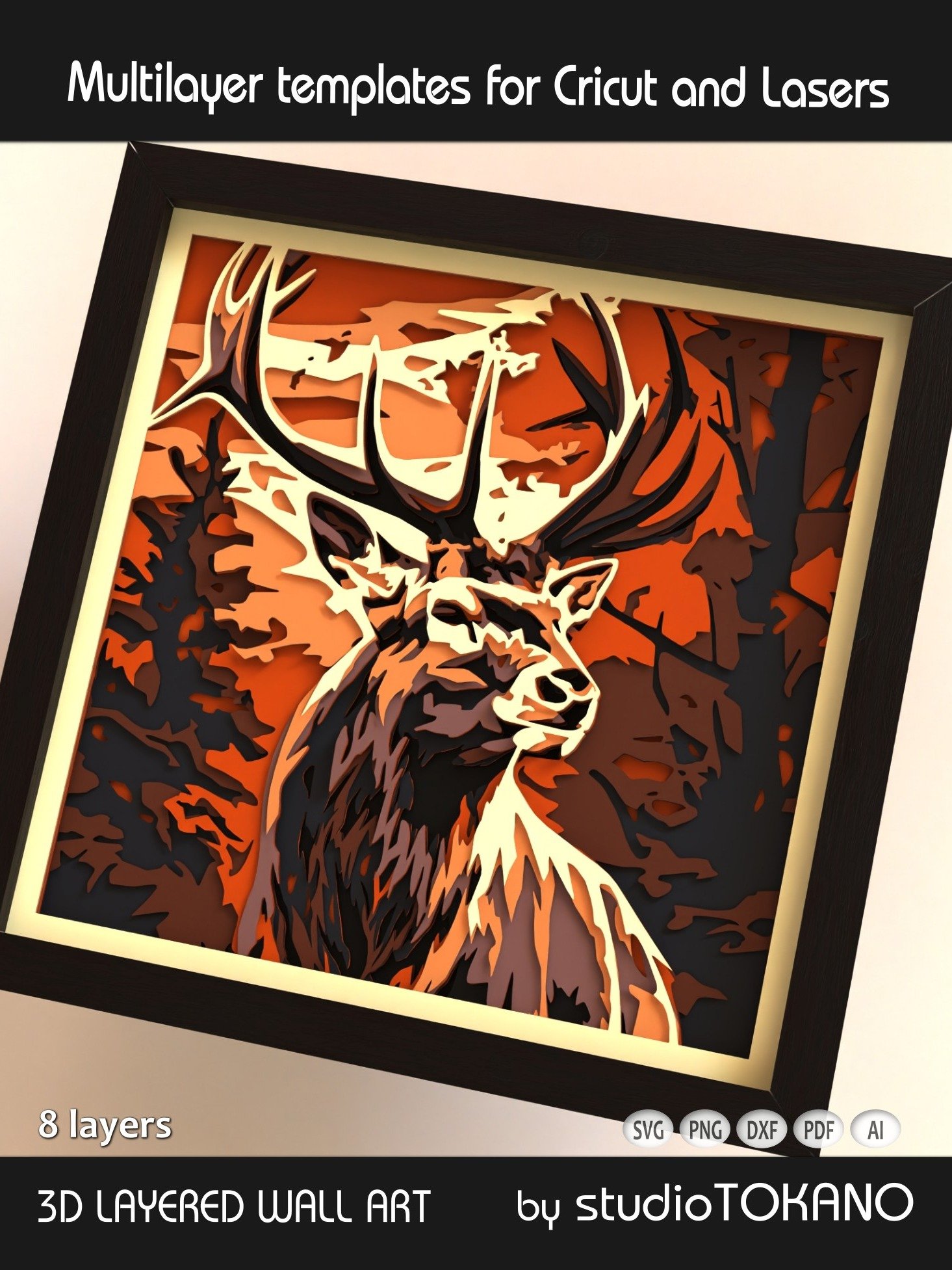 Deer Multi layered Shadowbox product image (5)