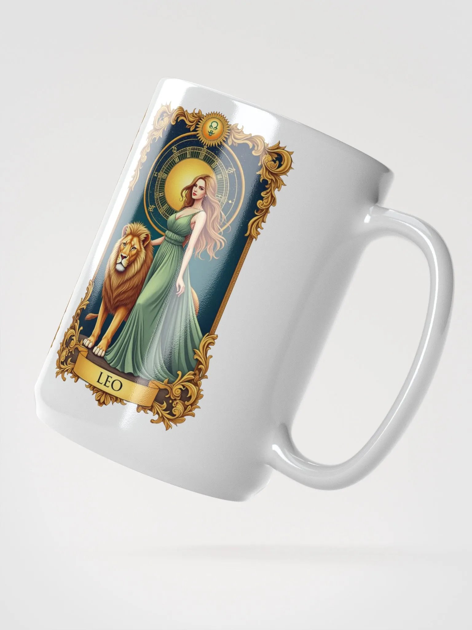 Leo Zodiac Tarot Design - Majestic Lion and Goddess Aesthetic product image (2)